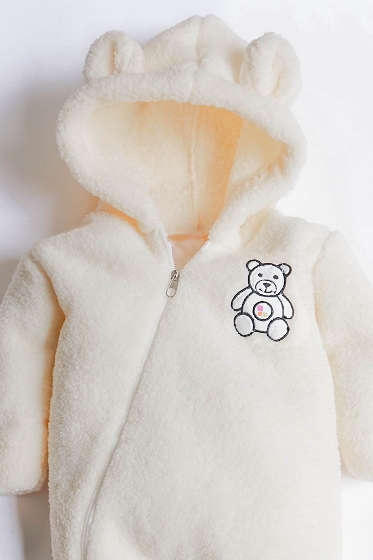 Kız Erkek Bebek Ve Çocuk Ayıcık Nakışlı Peluş Tulum