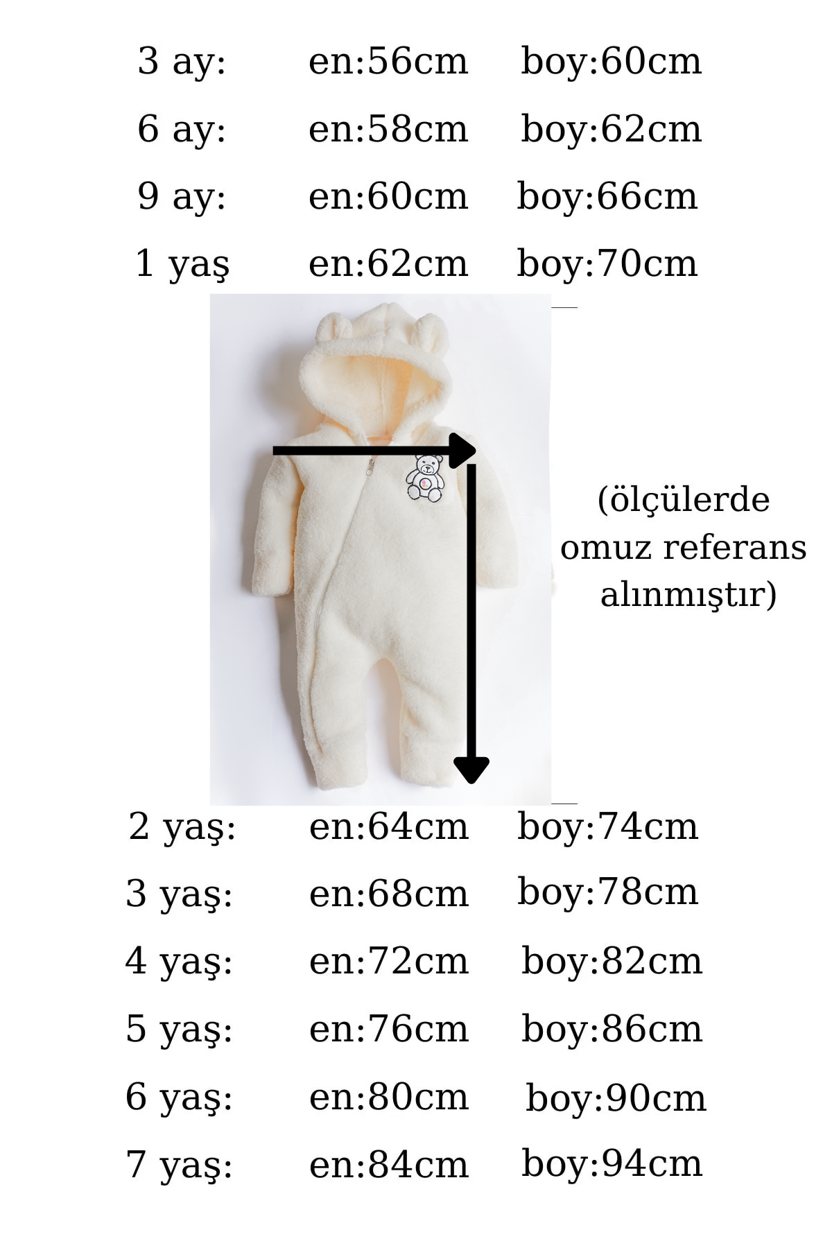 Kız Erkek Bebek Ve Çocuk Ayıcık Nakışlı Peluş Tulum