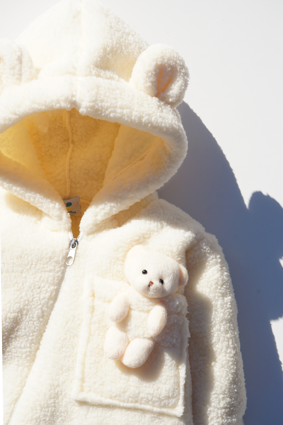 Kız Erkek Bebek Ve Çocuk Kapüşonlu Ayıcıklı Peluş Tulum