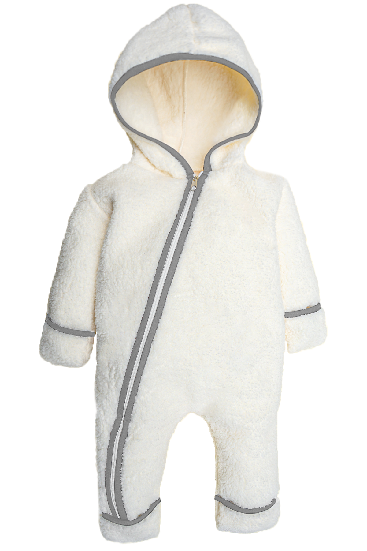 Kız Erkek Bebek Ve Çocuk Kapüşonlu Biyeli Peluş Tulum