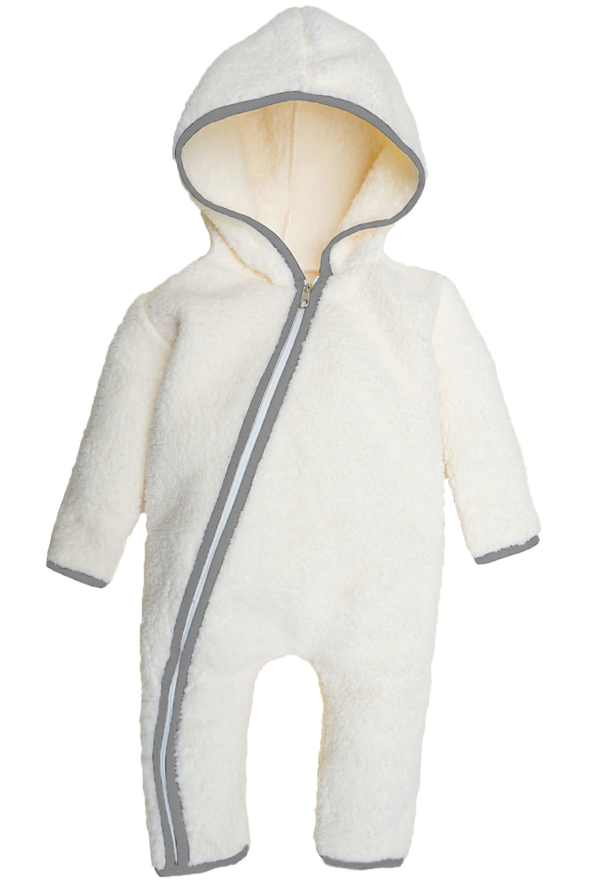 Kız Erkek Bebek Ve Çocuk Kapüşonlu Biyeli Peluş Tulum