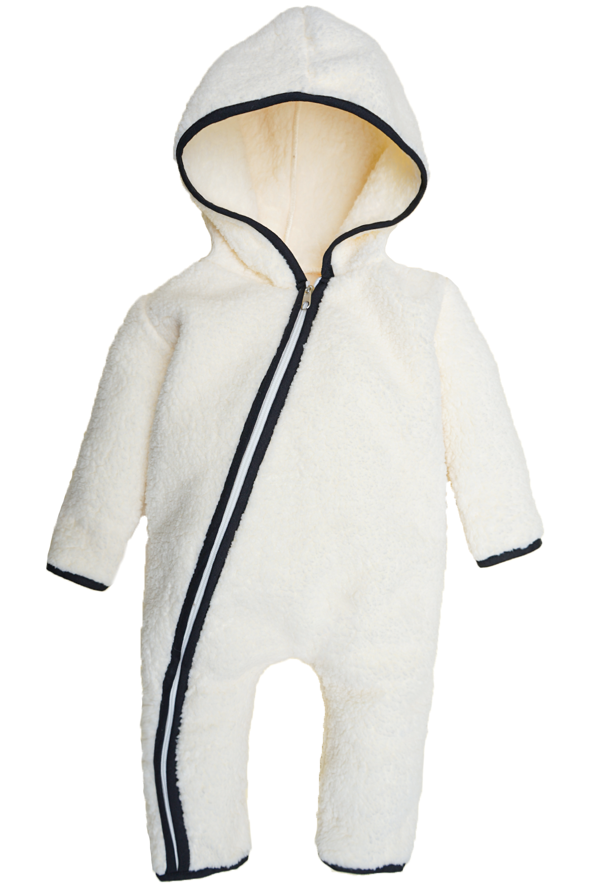 Kız Erkek Bebek Ve Çocuk Kapüşonlu Biyeli Peluş Tulum