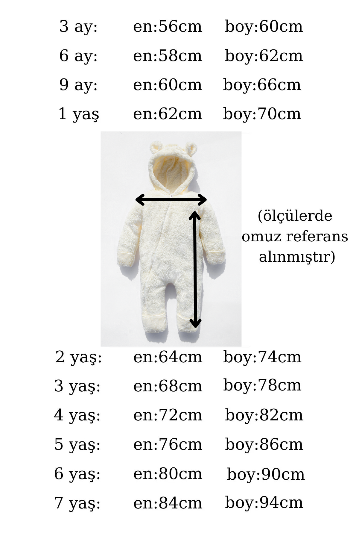 Kız Erkek Bebek Ve Çocuk Kapüşonlu Kışlık Peluş Ayı Tulum