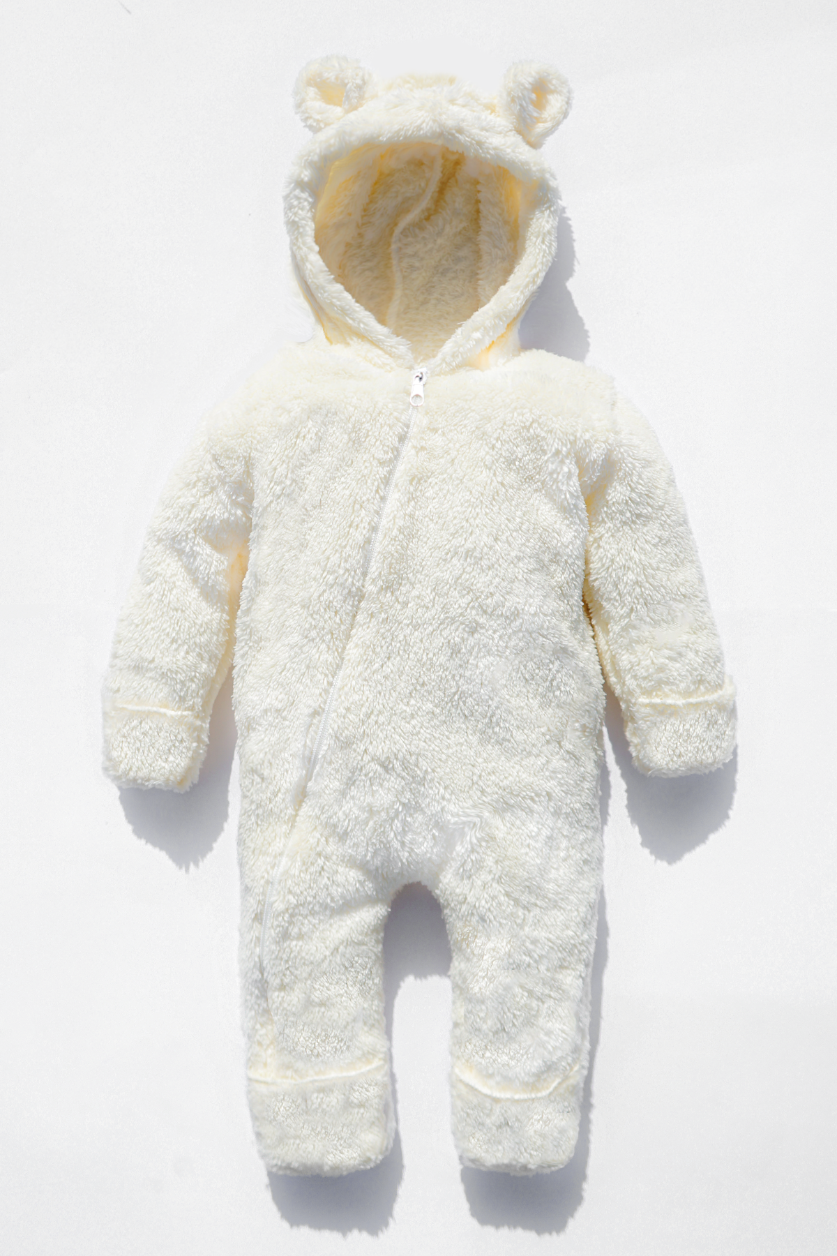 Kız Erkek Bebek Ve Çocuk Kapüşonlu Kışlık Peluş Ayı Tulum