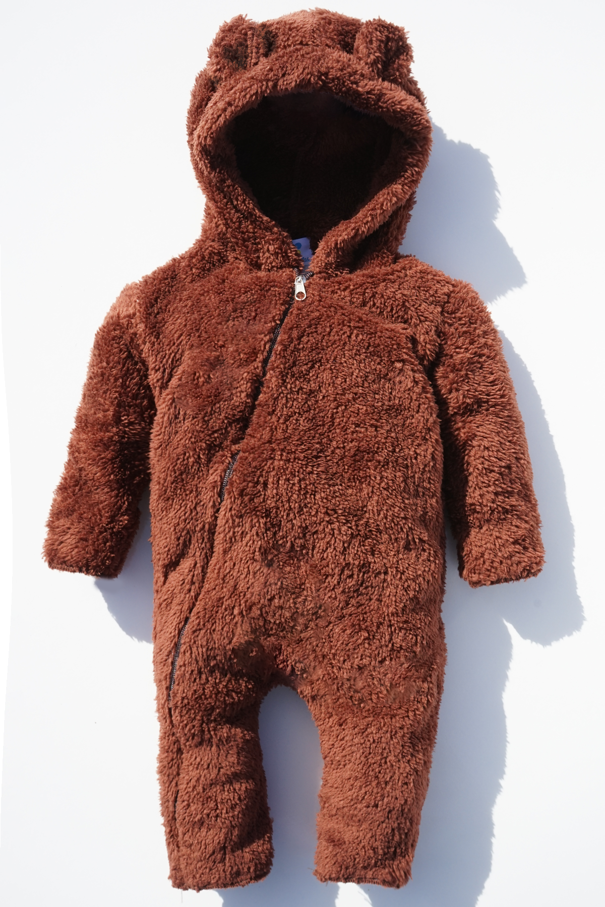 Kız Erkek Bebek Ve Çocuk Kapüşonlu Kışlık Peluş Ayı Tulum