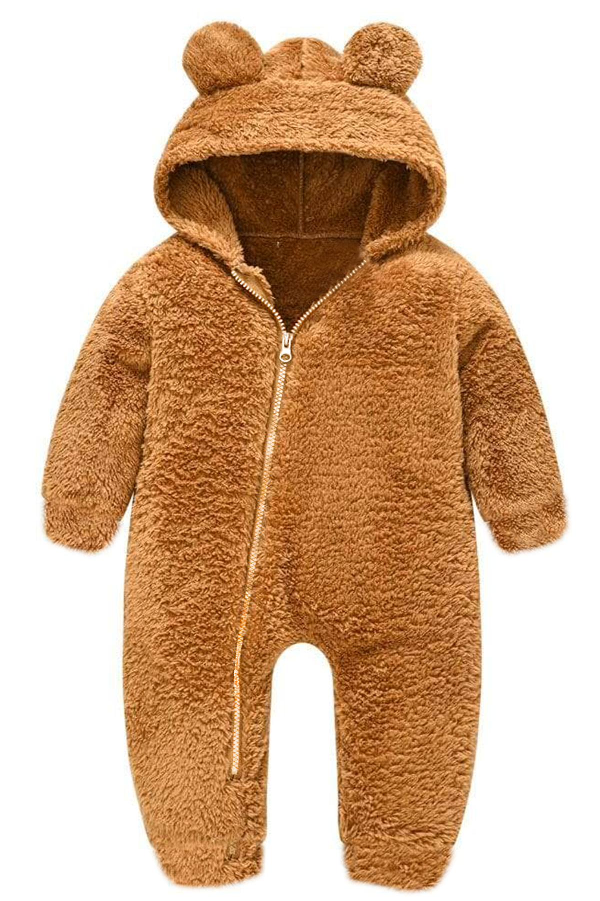 Kız Erkek Bebek Ve Çocuk Kapüşonlu Peluş Ayıcık Tulum