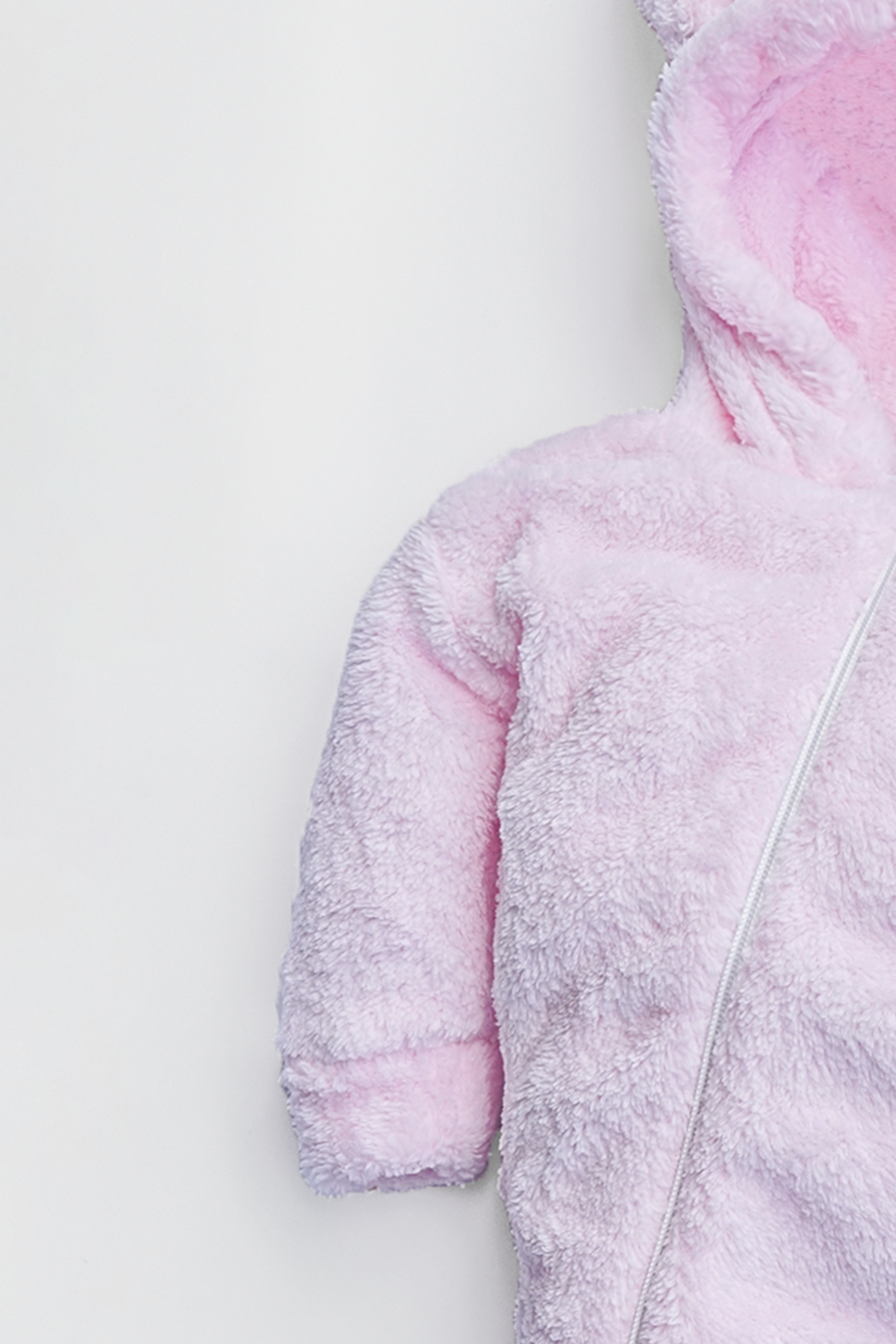 Kız Erkek Bebek Ve Çocuk Kapüşonlu Peluş Pembe Tavşan Tulum