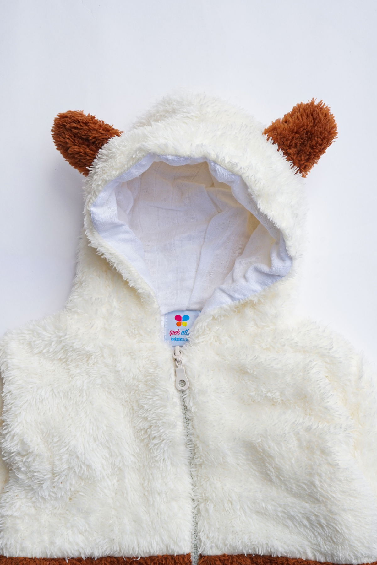 Kız Erkek Bebek Ve Çocuk Müslin Astarlı Ayıcıklı Peluş Mont