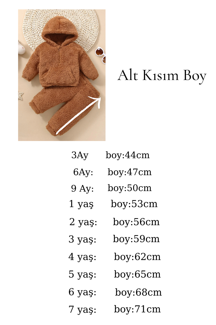 Kız Erkek Bebek ve Çocuk Pofuduk Fermuarlı Takım