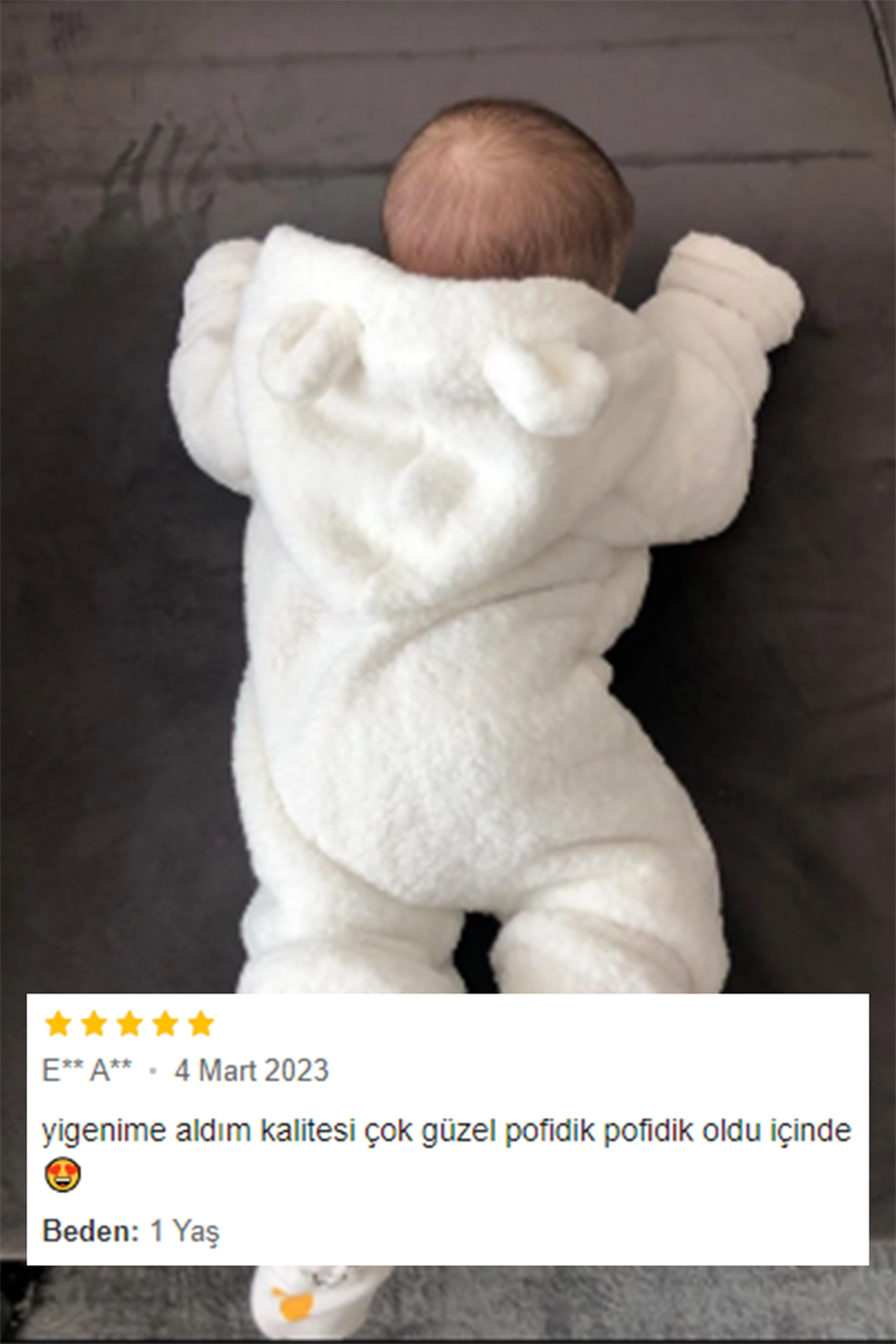 Unisex Ayıcık Peluş Çocuk Tulum