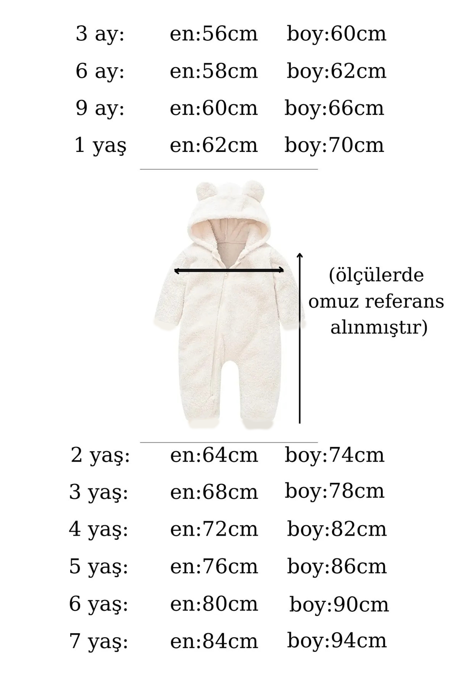 Unisex Ayıcık Peluş Çocuk Tulum