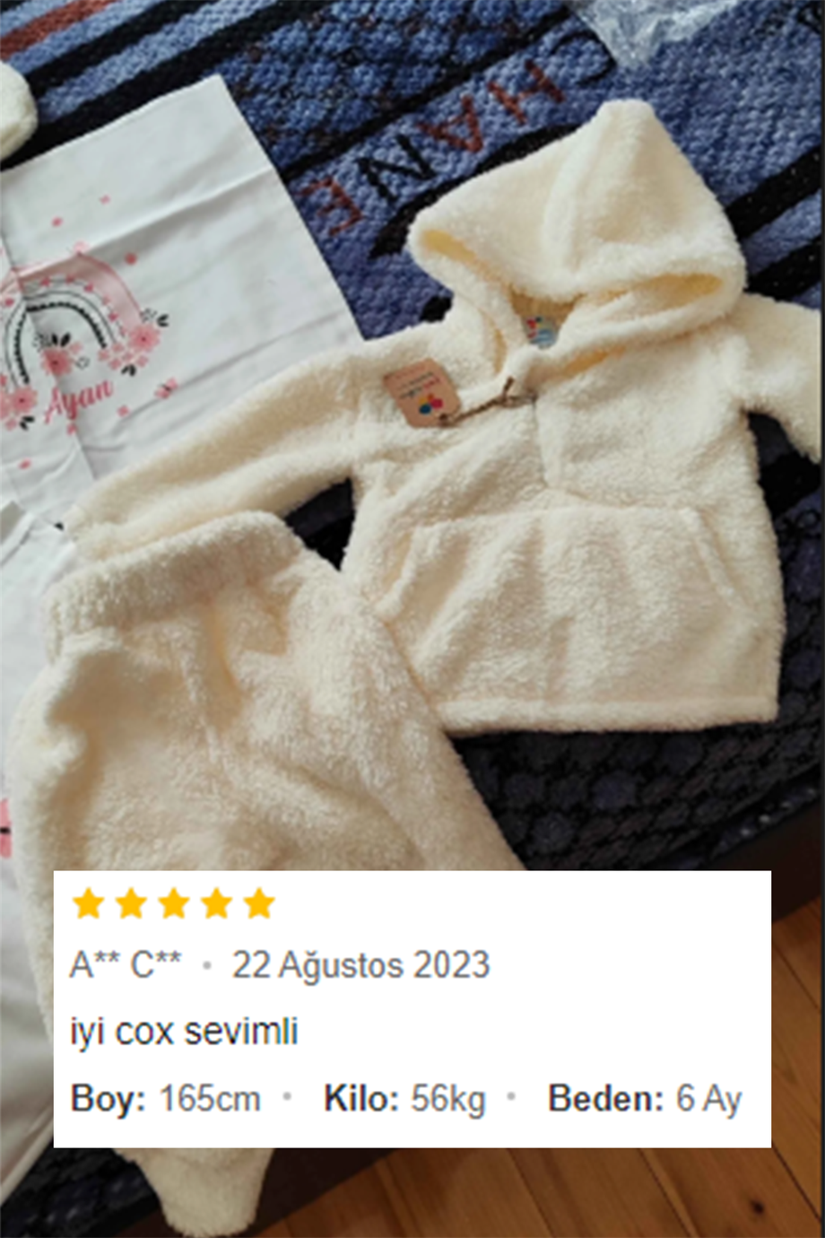 Unisex Peluş Kapüşonlu Weolsuft İkili Takım 