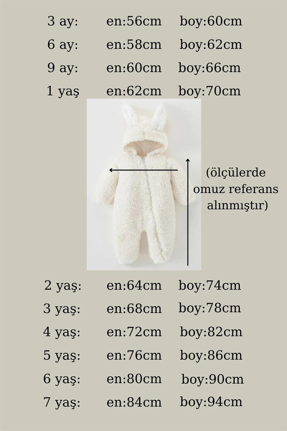 Unisex Tavşan Peluş Çocuk Tulum 