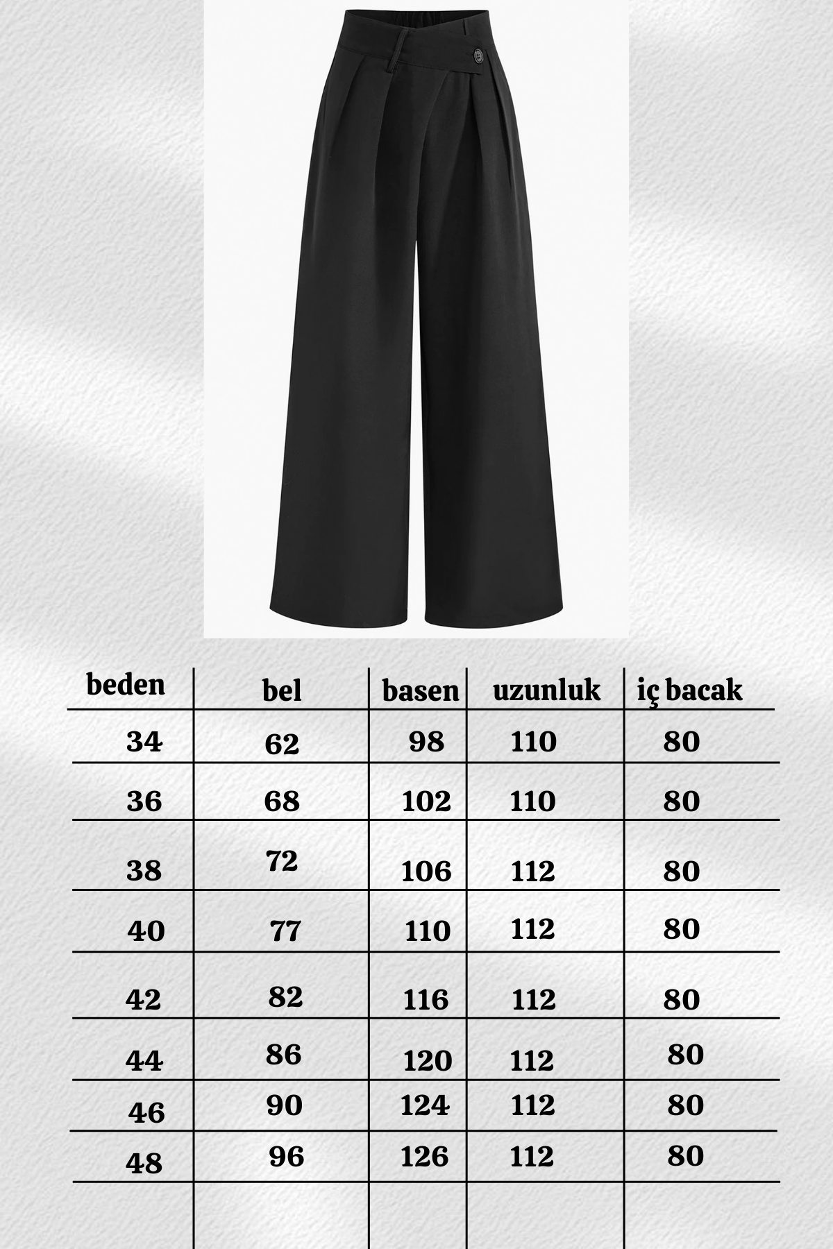 X Nurbeli Kadın Asimetrik Tasarımlı Bel Lastikli Palazzo Pantolon
