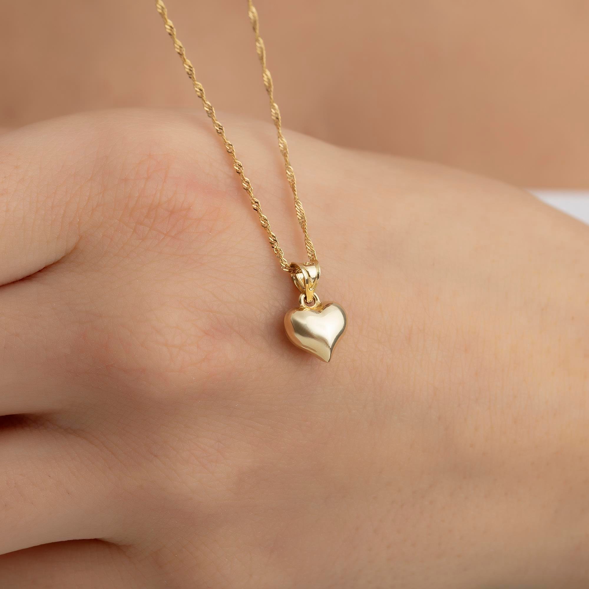  14 Ayar Altın Kalp Kolye 