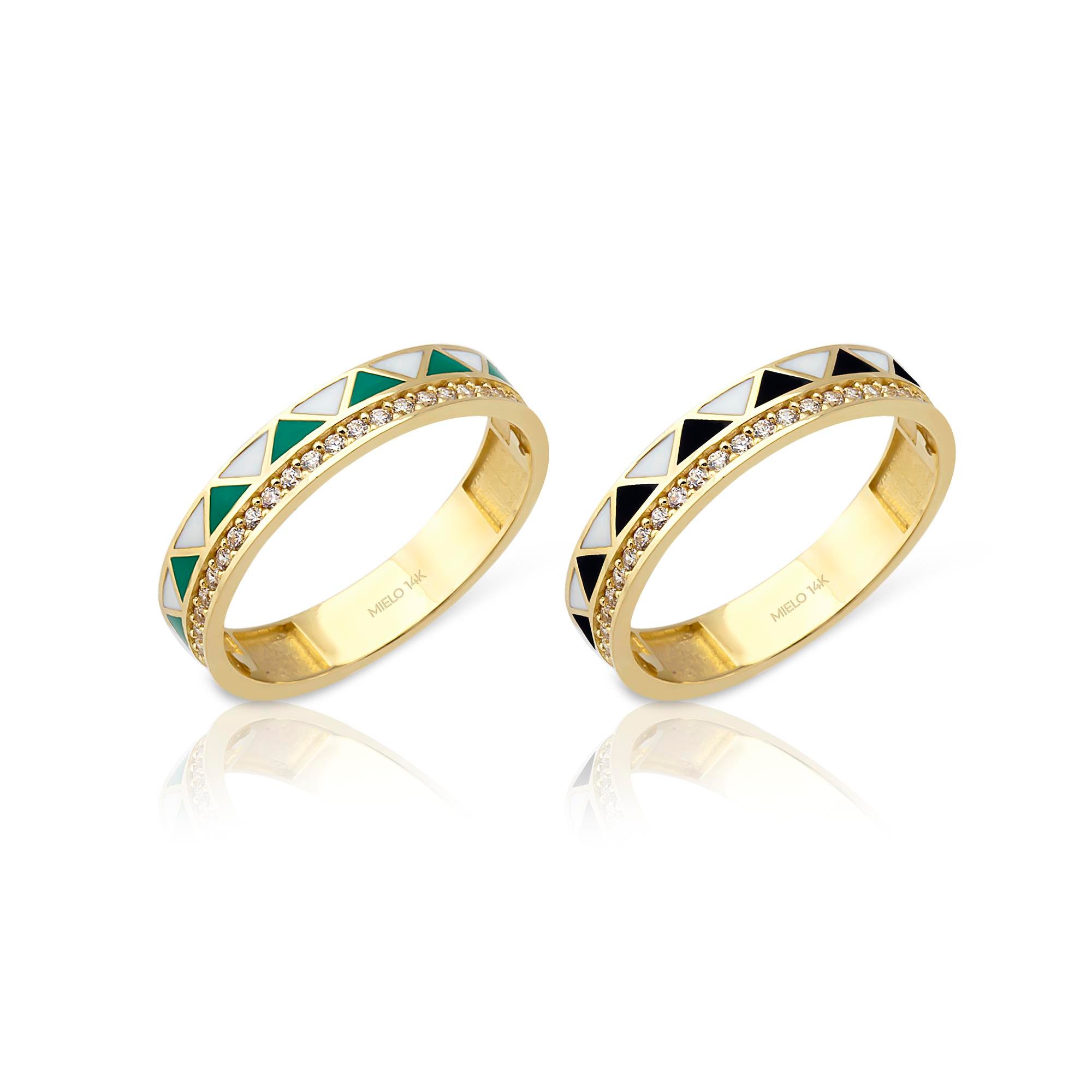 14 Ayar Altın Abierto Yüzük 