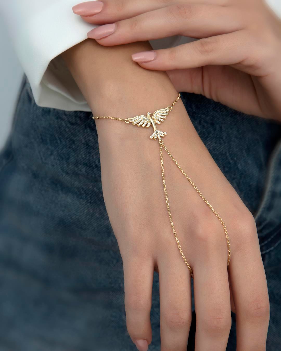 14 Ayar Altın Anka Kuşu Şameran