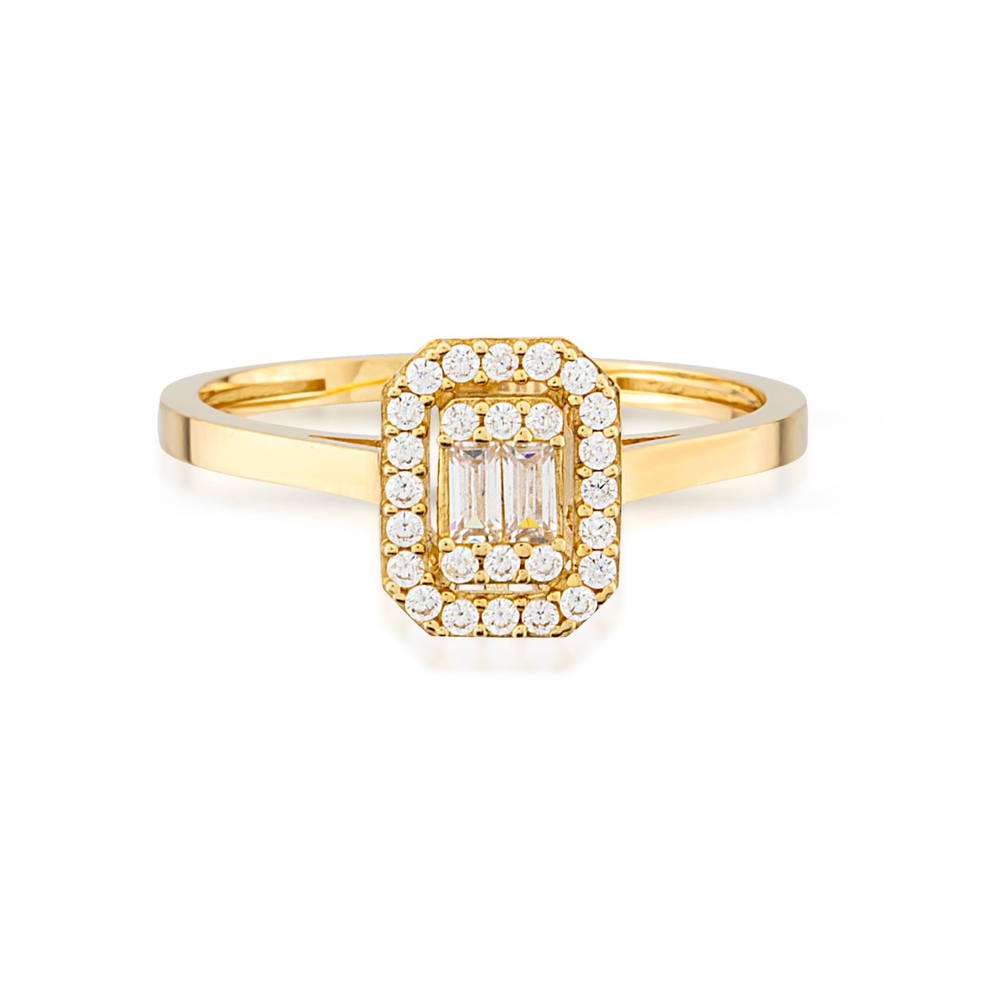 14 Ayar Altın Baget Yüzük 