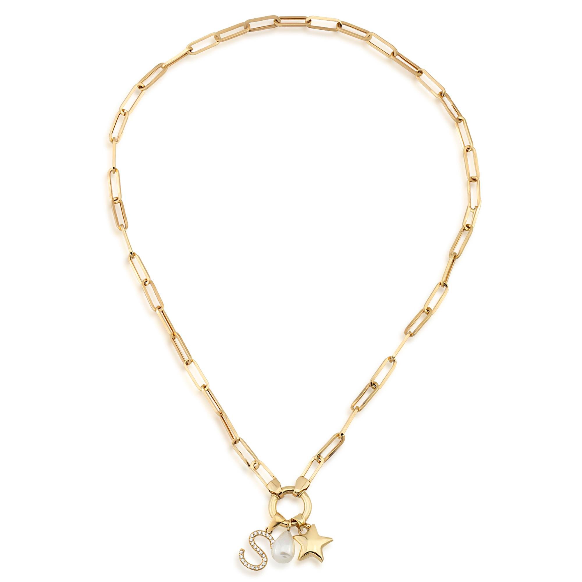 14K Gold Charm Personalized Necklace