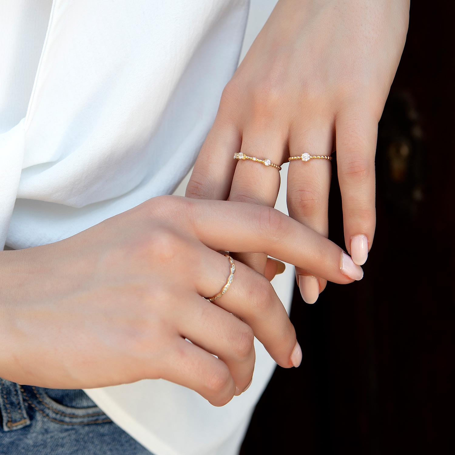 14 Ayar Altın Çıtır Yüzük 