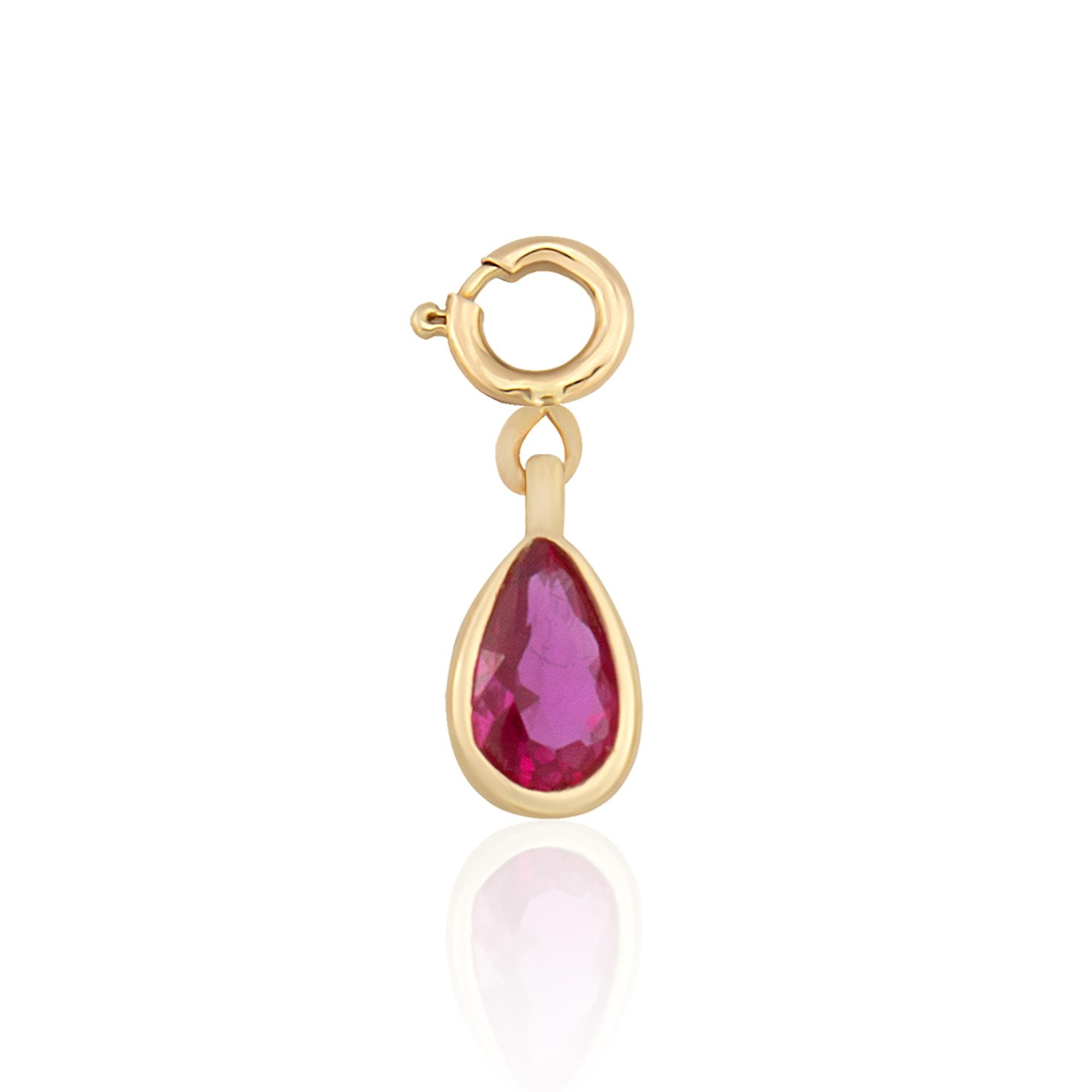 14K Gold Birthstone Charm