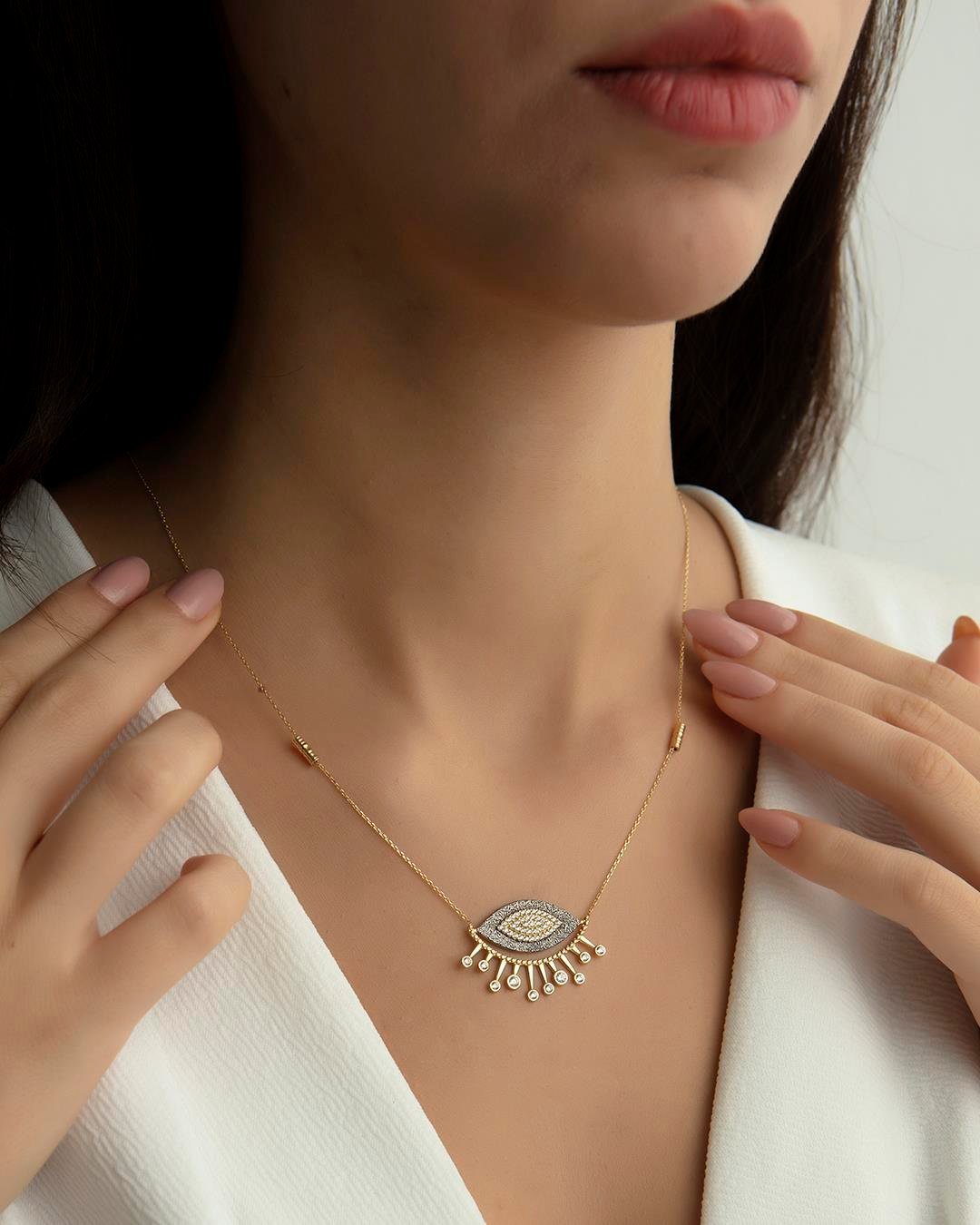 14K Gold Freya Eye Necklace