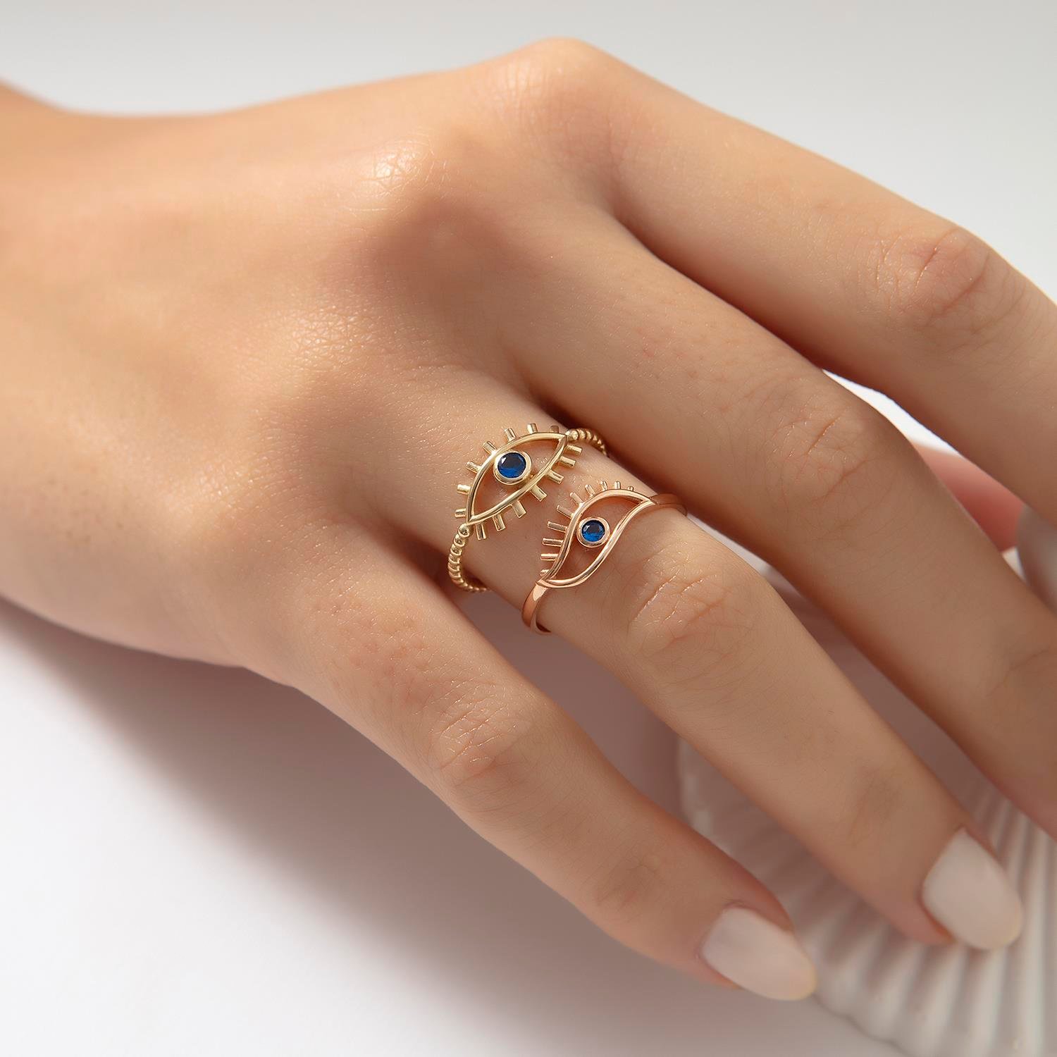 14 Ayar Altın Göz Yüzük 