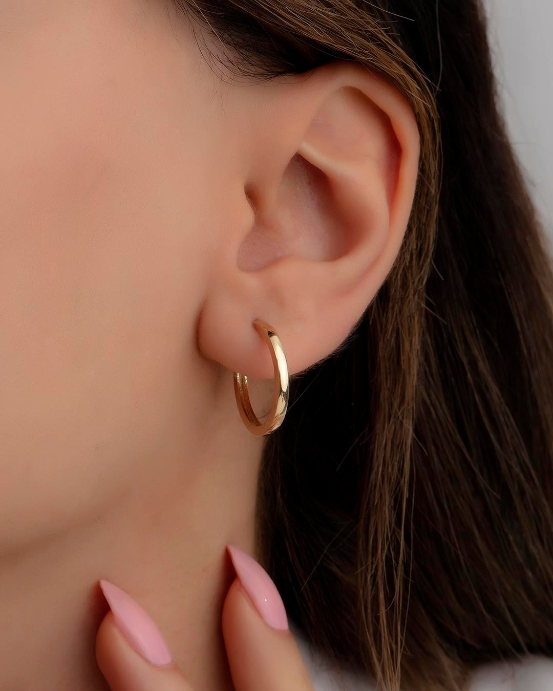 14 Ayar Altın Halka Küpe