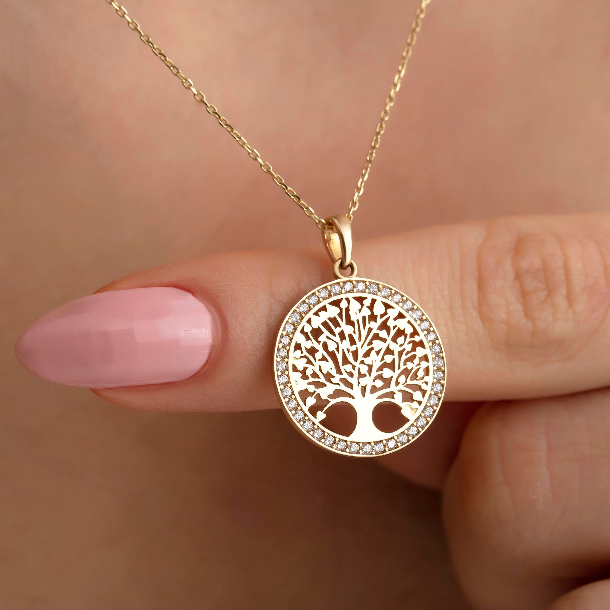 14 Ayar Altın Hayat Ağacı Kolye 