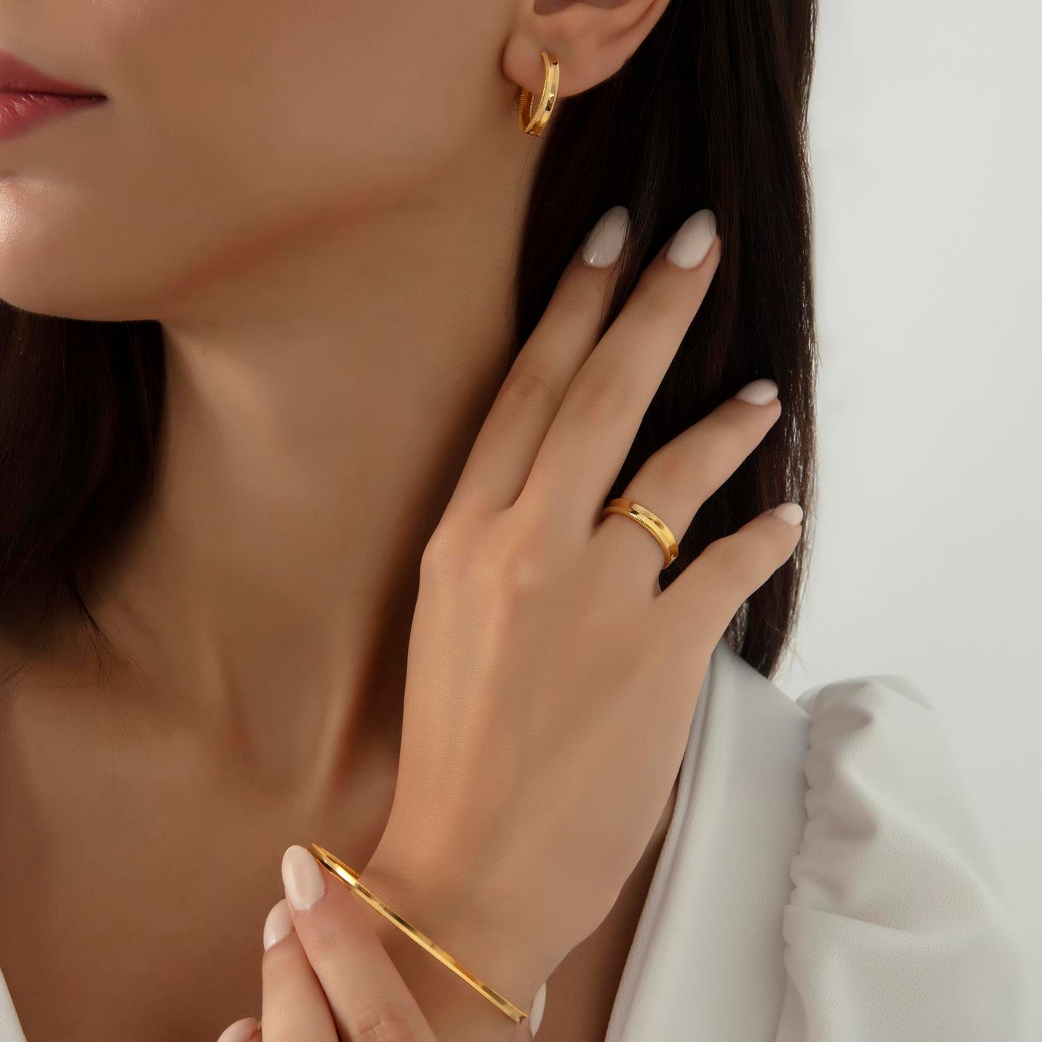 14 Ayar Altın Kalın Ajda Yüzük