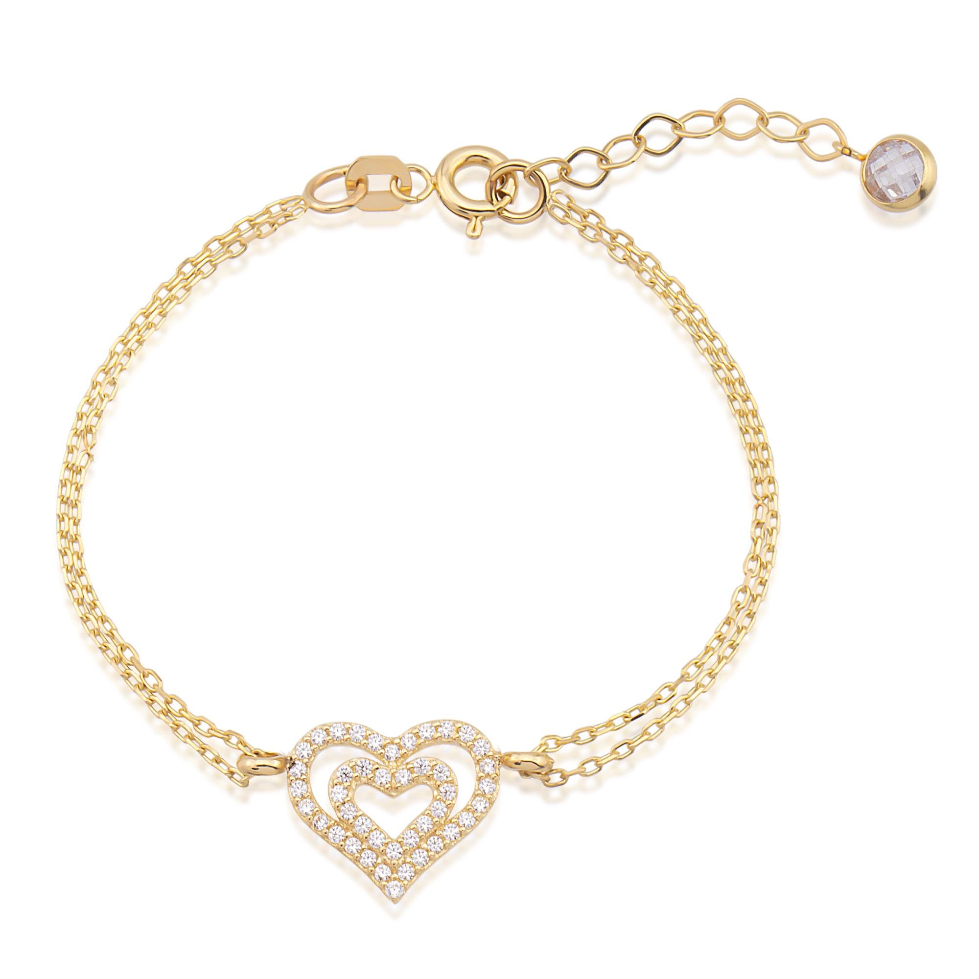 14 Ayar Altın Kalp Bileklik