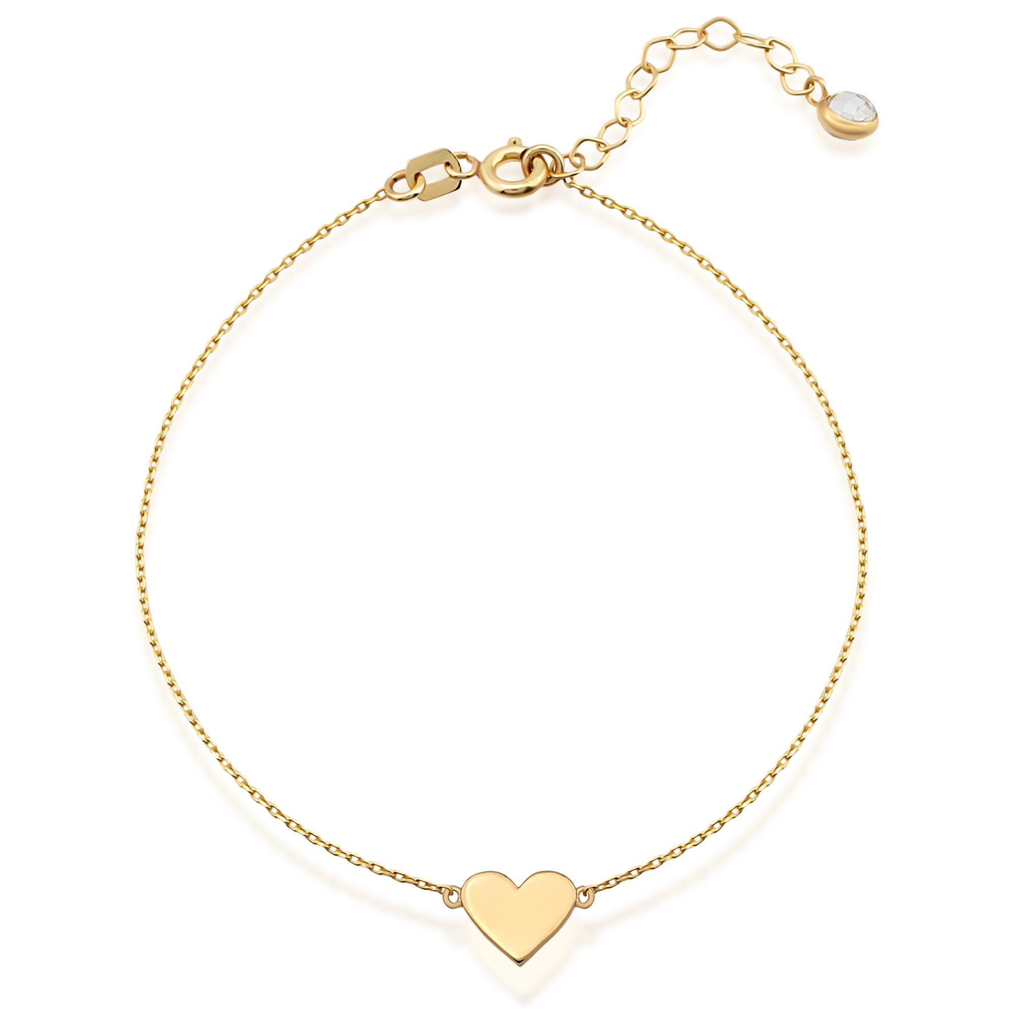 14 Ayar Altın Kalp Bileklik