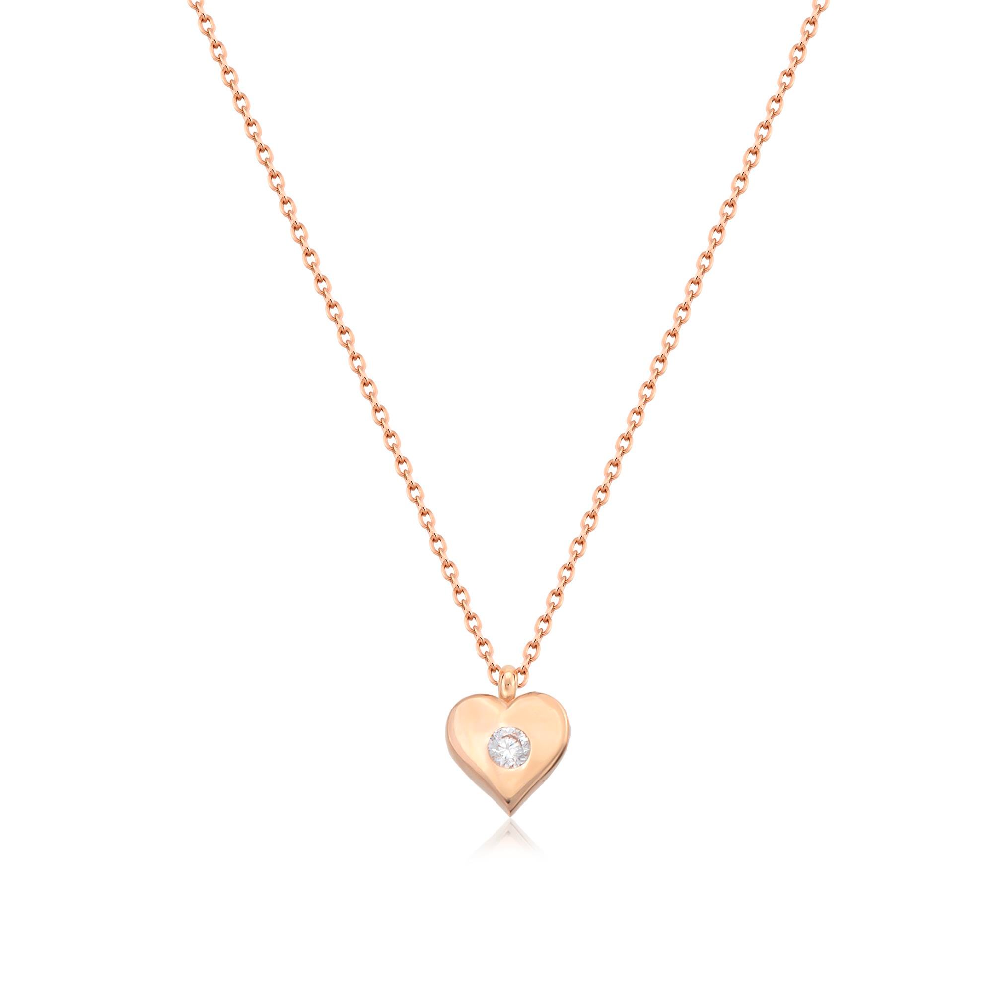 14K Gold Heart Charm Necklace