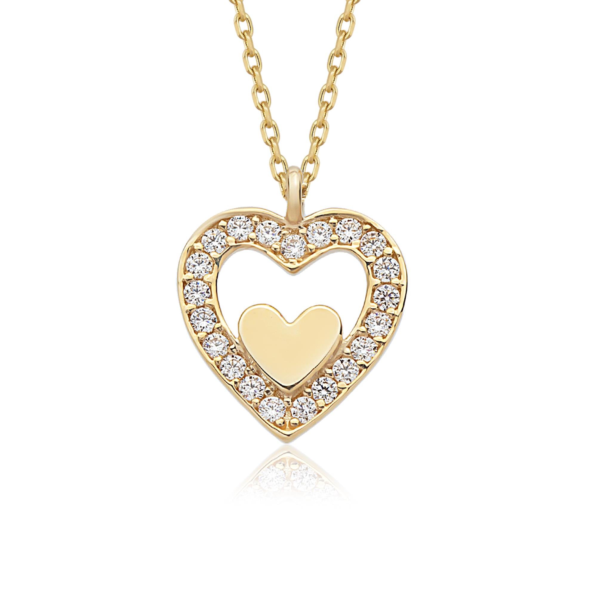 14 Ayar Altın Kalp Kolye 