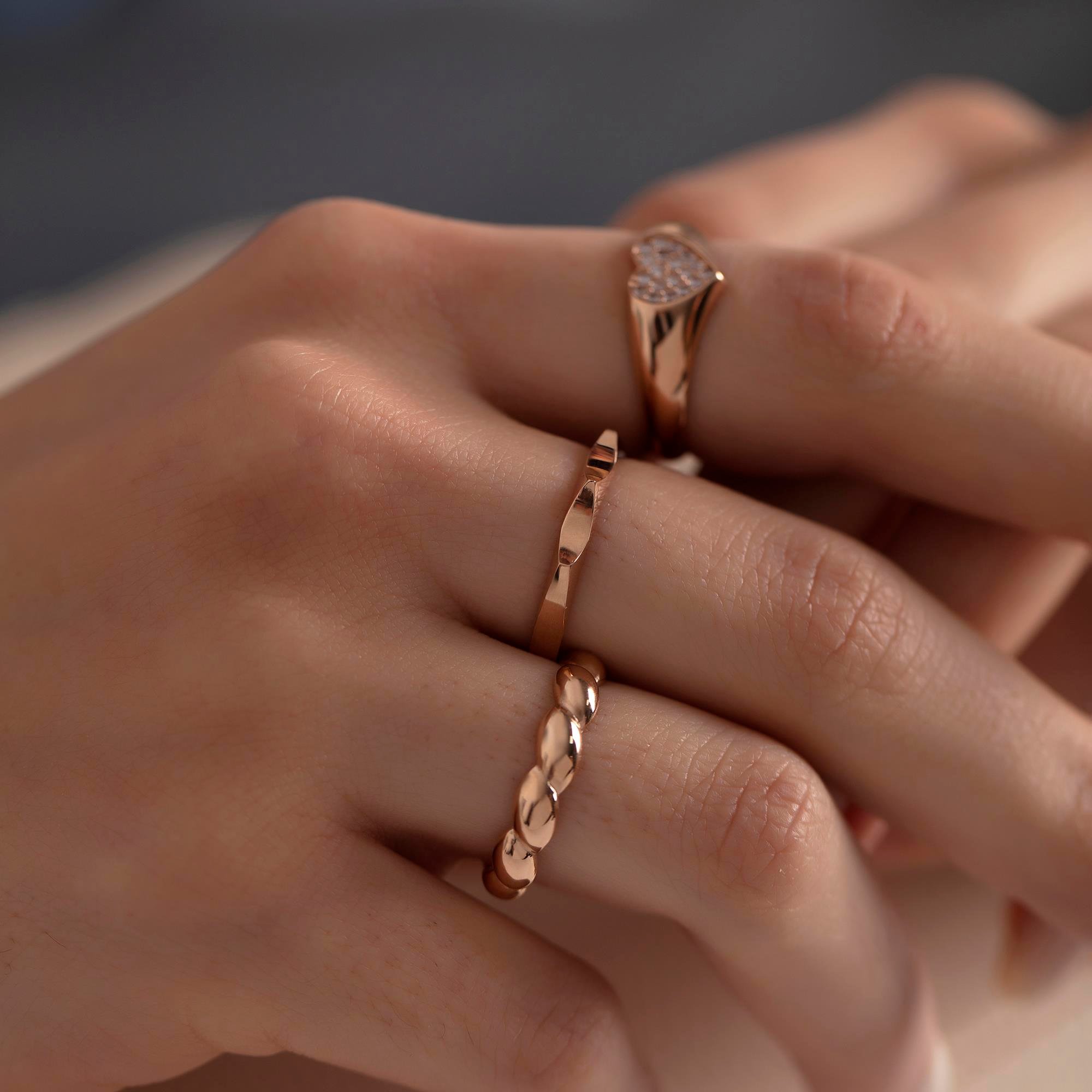 14 Ayar Altın Kalp Yüzük