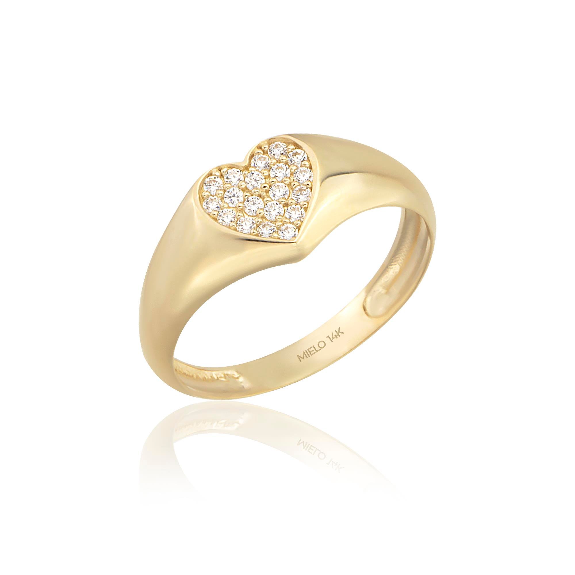 14 Ayar Altın Kalp Yüzük
