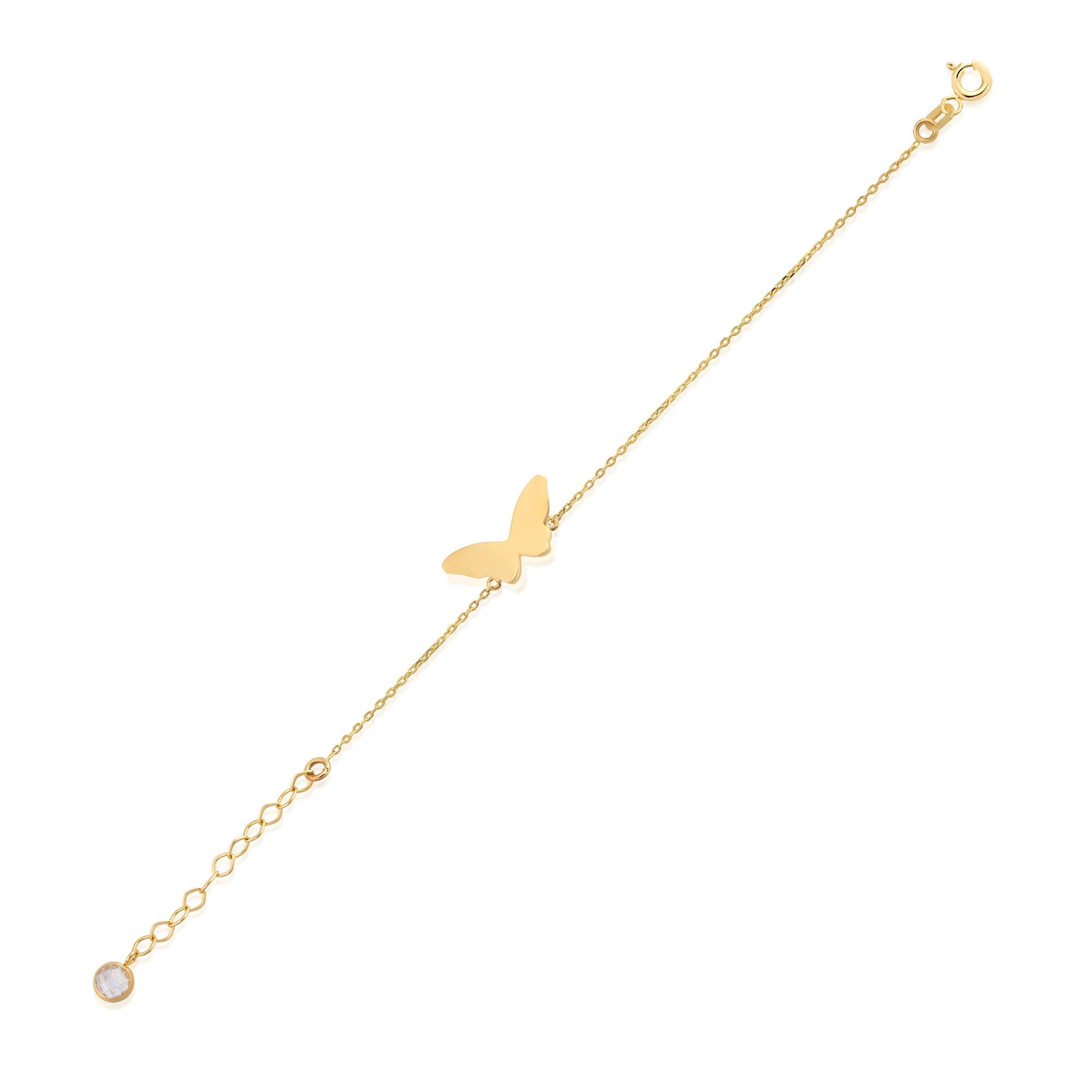 14 Ayar Altın Kelebek Bileklik