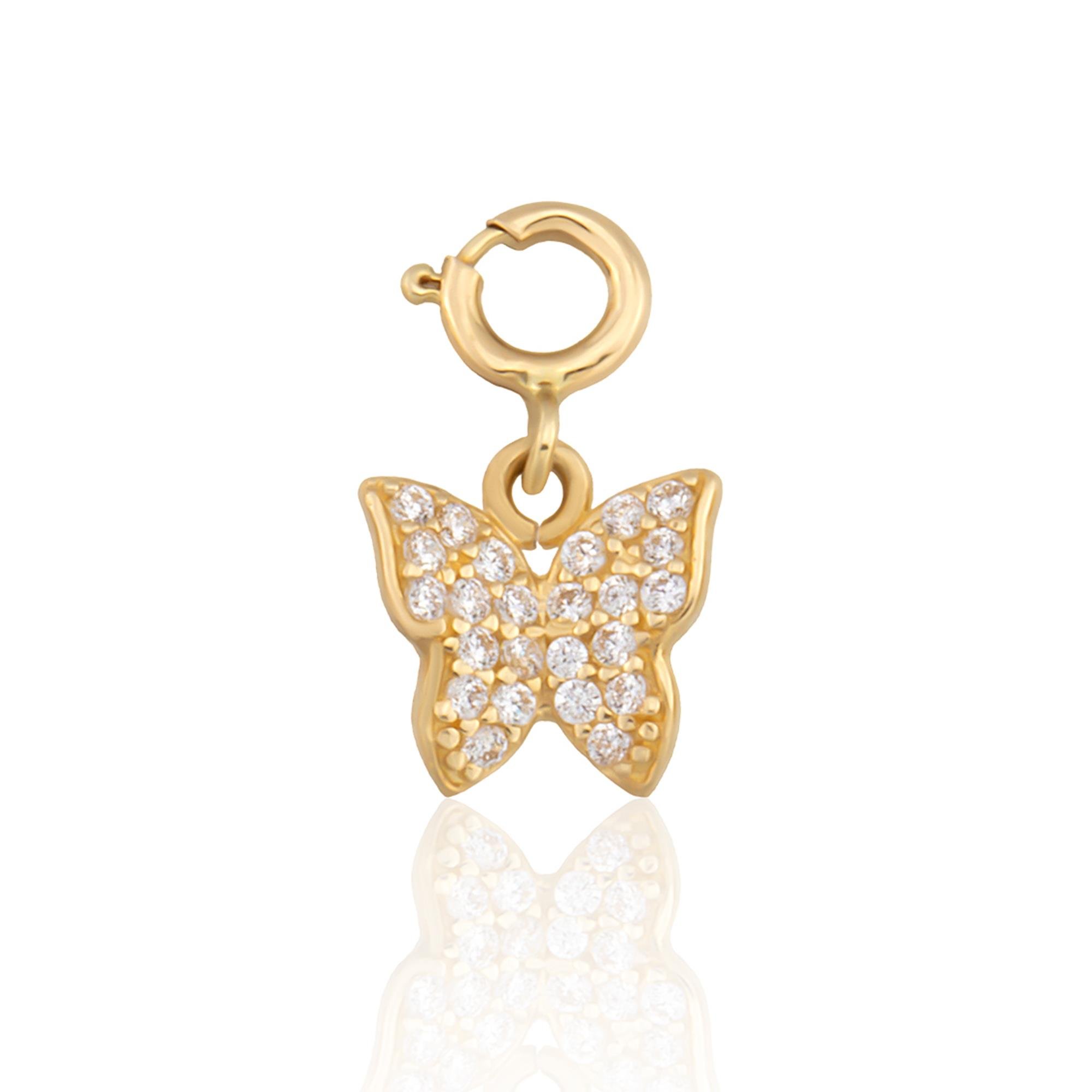 14K Gold Butterfly Charm
