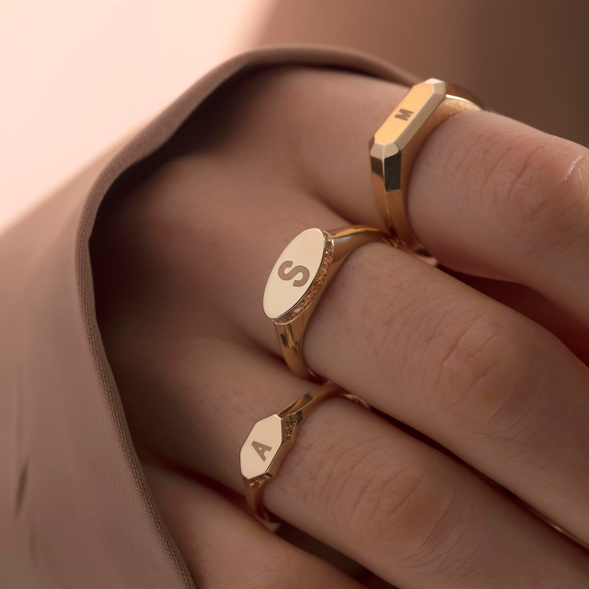 14 Ayar Altın Kişiselleştirilmiş Artemis Yüzük