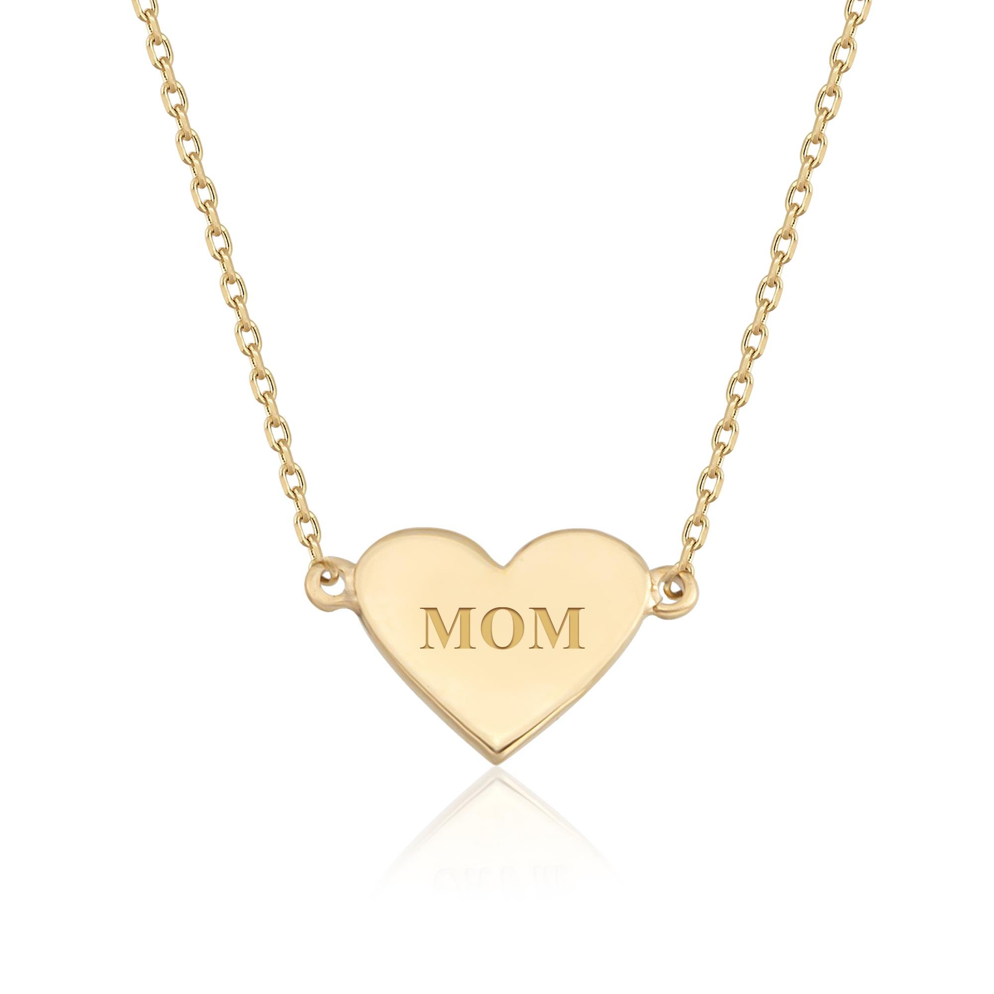 14 Ayar Altın Kişiye Özel Kalp Kolye