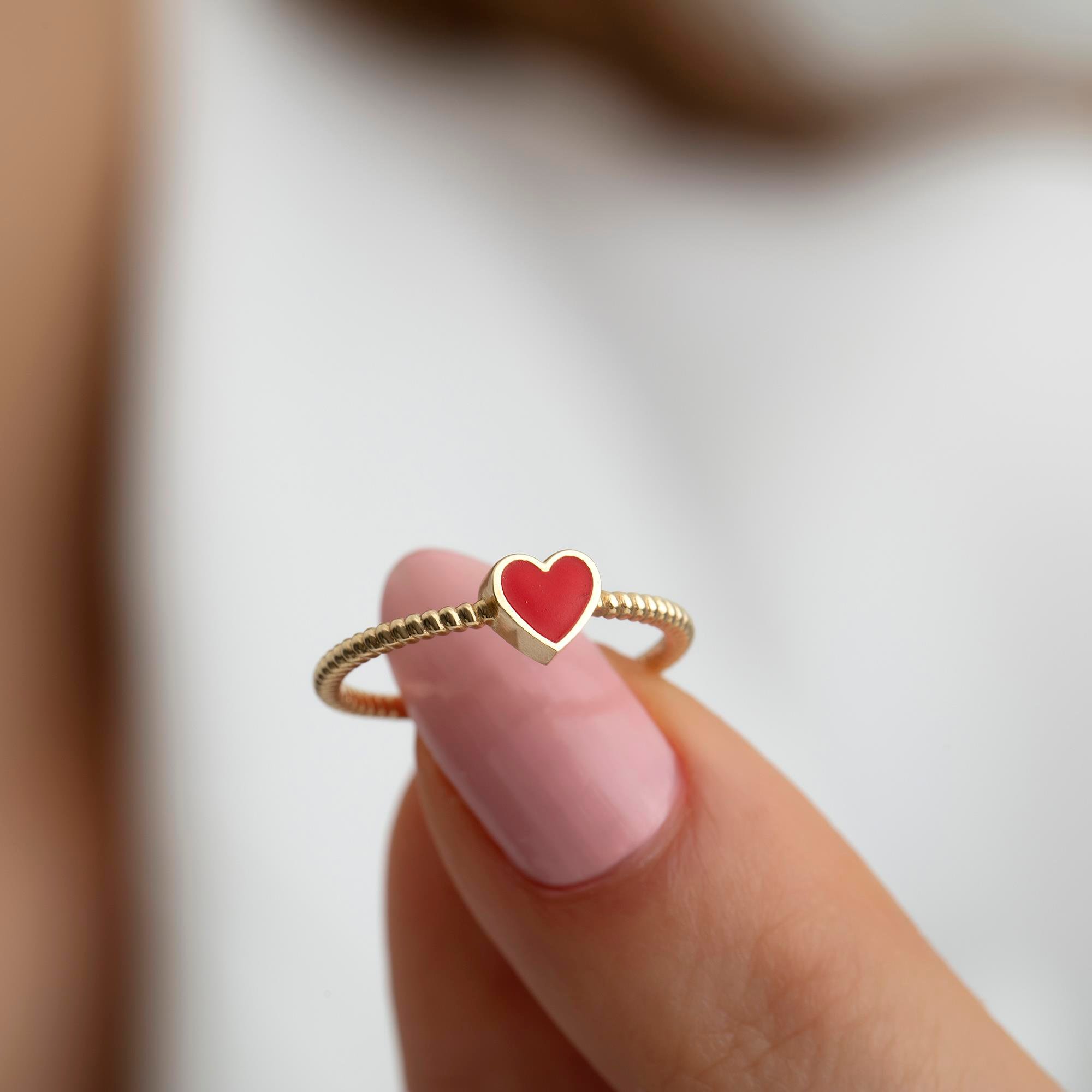 14 Ayar Altın Love Serçe Parmak Yüzük 