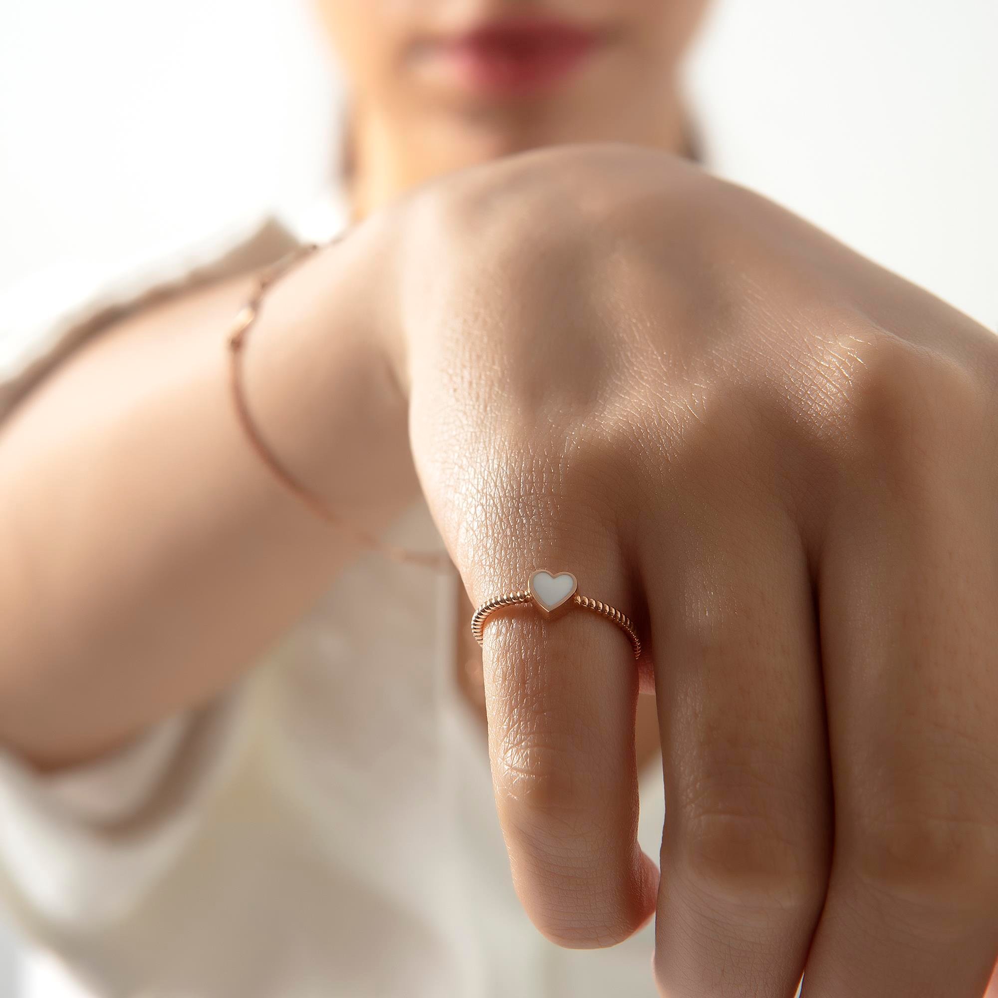 14 Ayar Altın Love Serçe Parmak Yüzük 