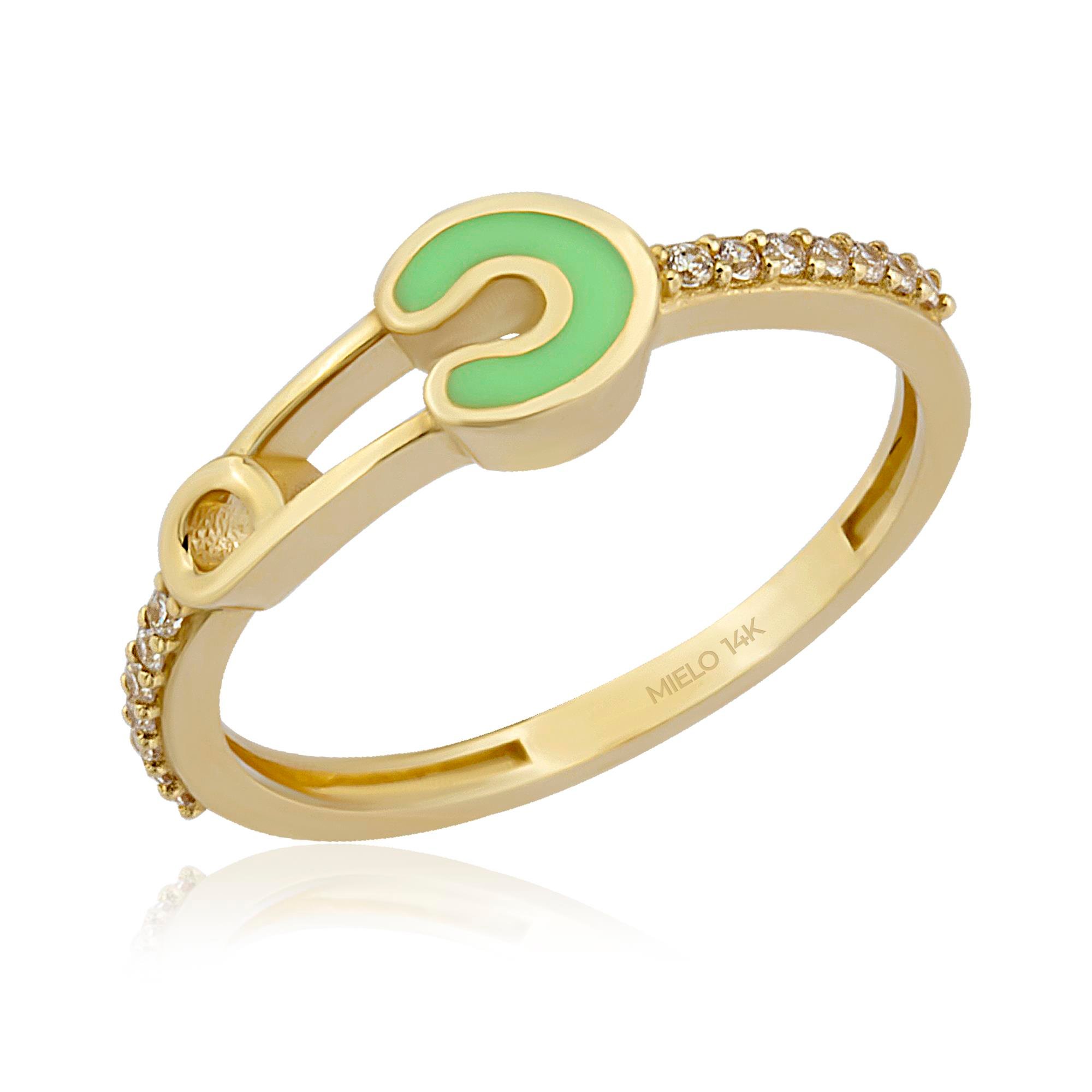 14 Ayar Altın Mineli Emily Yüzük