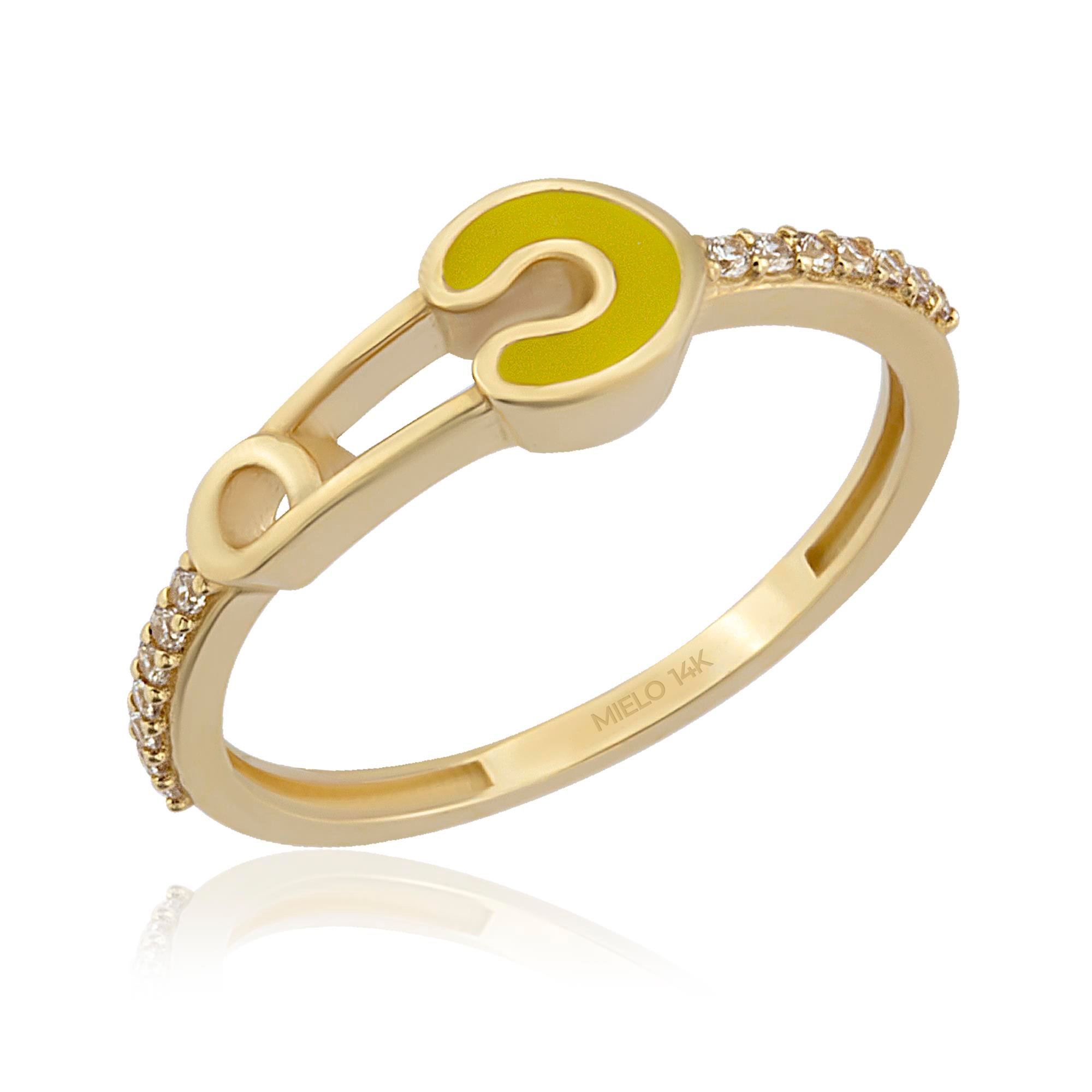 14 Ayar Altın Mineli Emily Yüzük