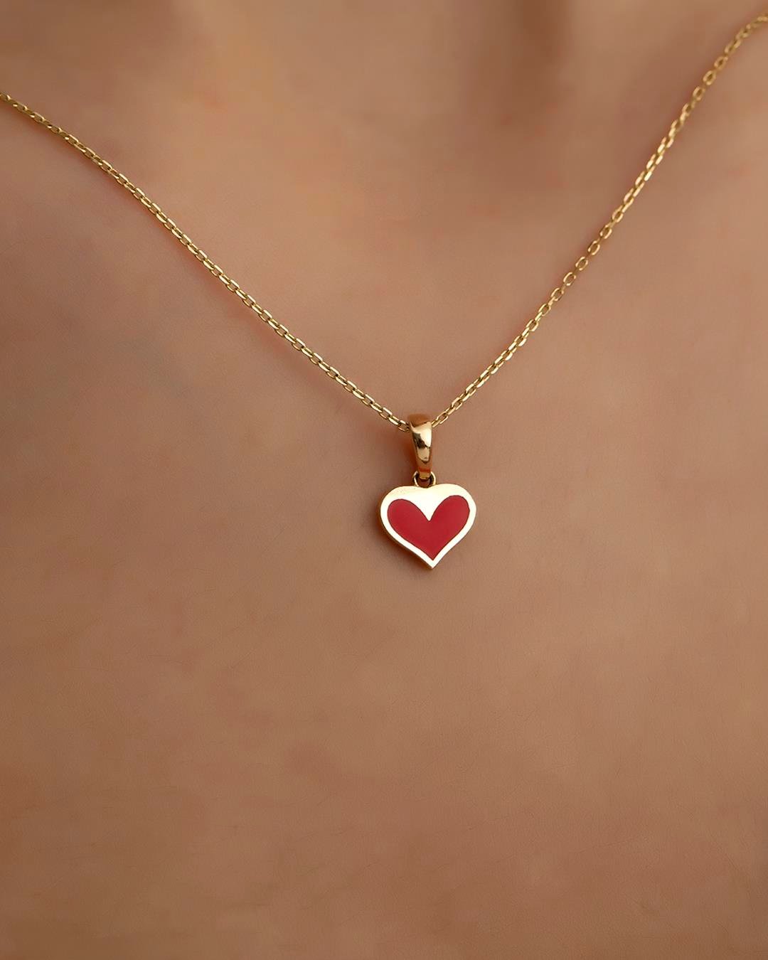 14 Ayar Altın Mineli Renk Kolye