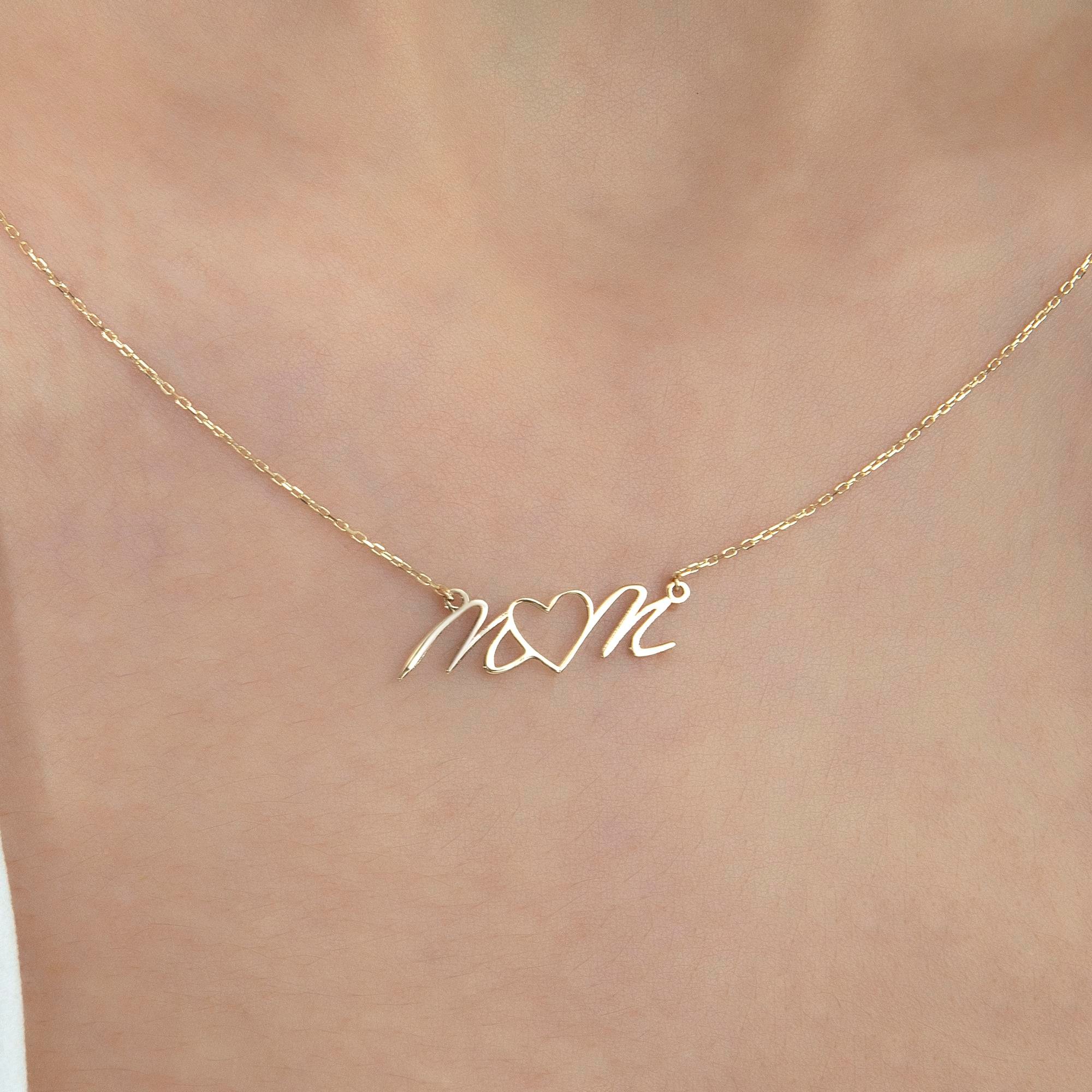 14 Ayar Altın Mom Kolye