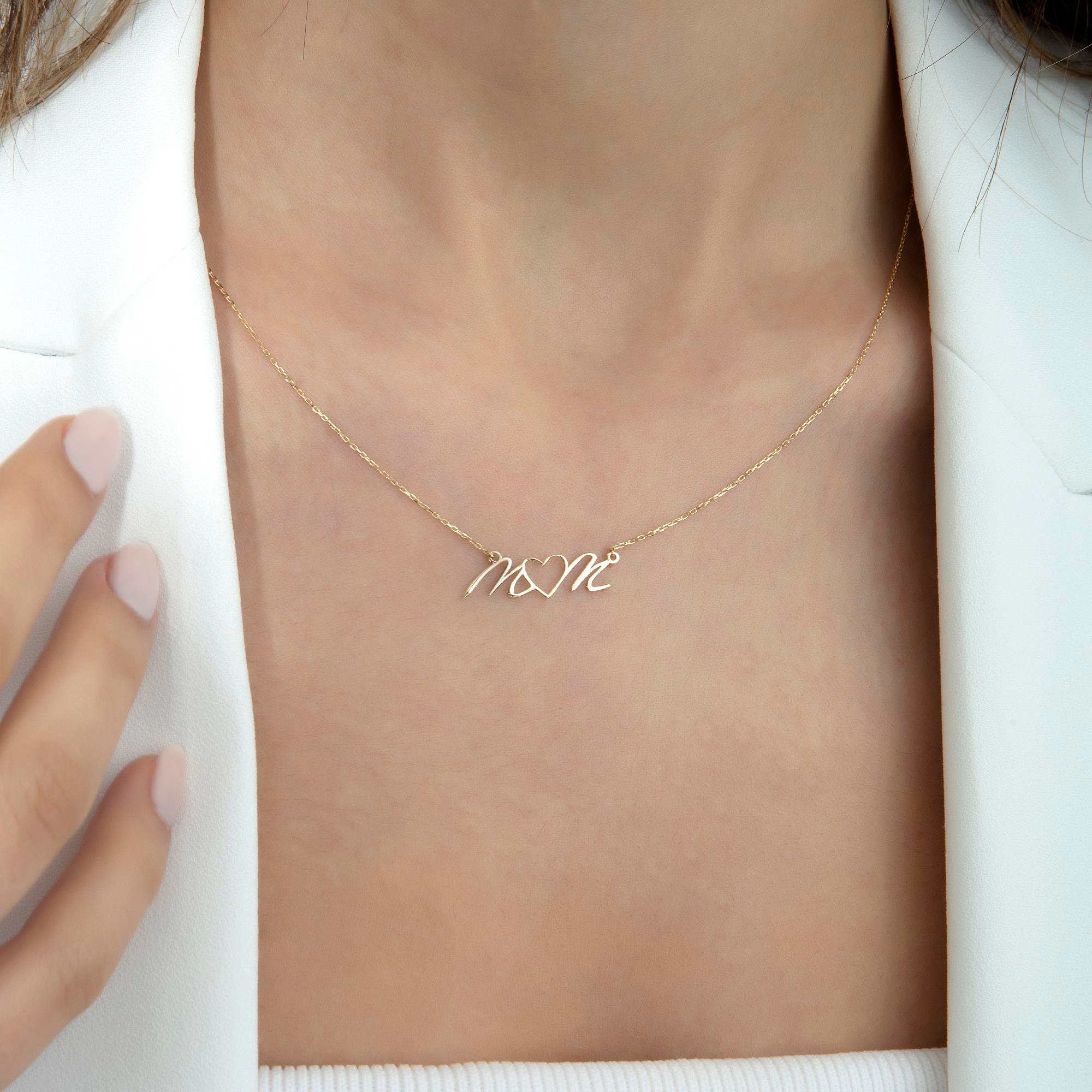 14 Ayar Altın Mom Kolye