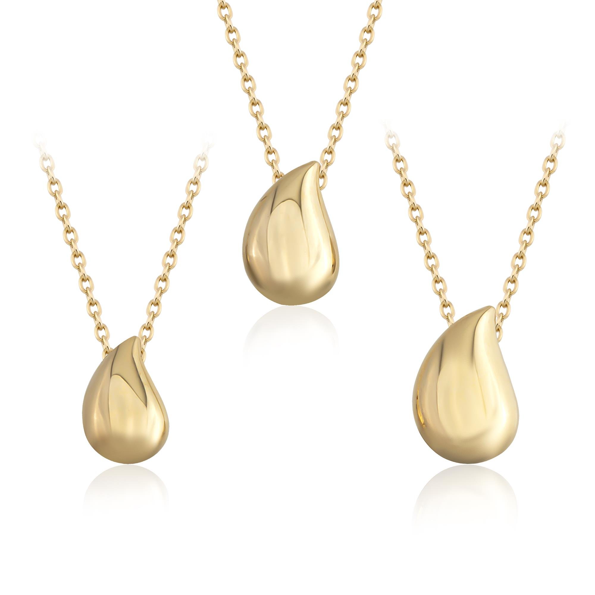 14 Ayar Altın Orta Boy Damla Kolye