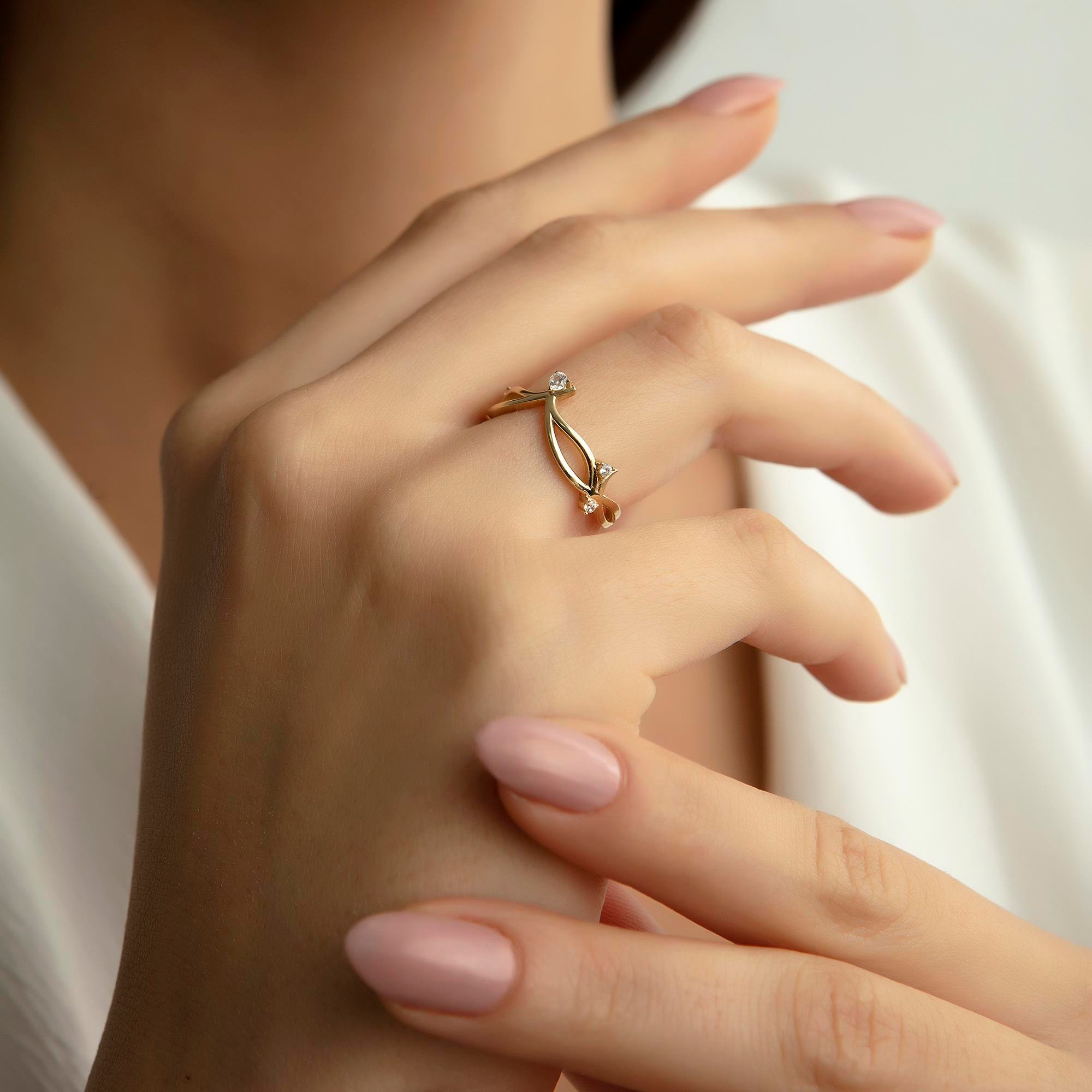 14 Ayar Altın Prenses Yüzük