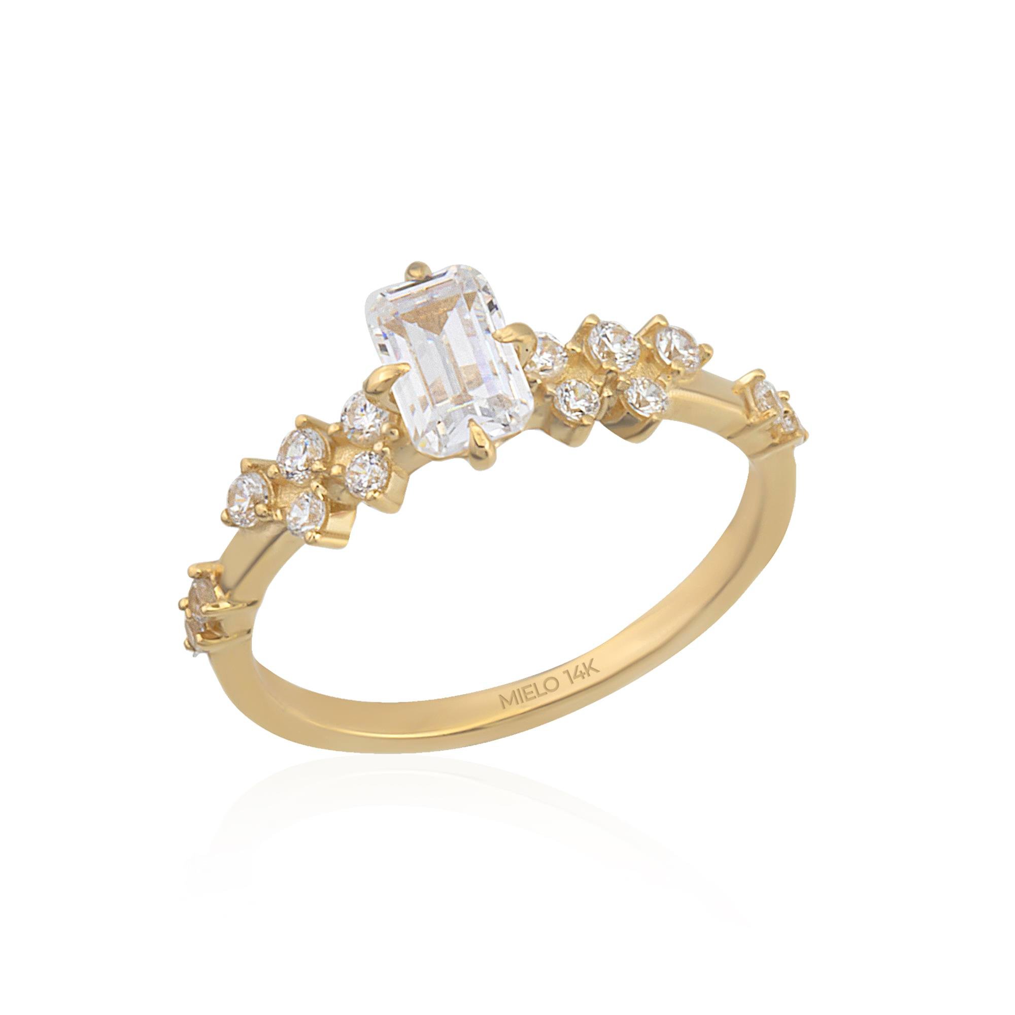 14K Gold Princess Ring